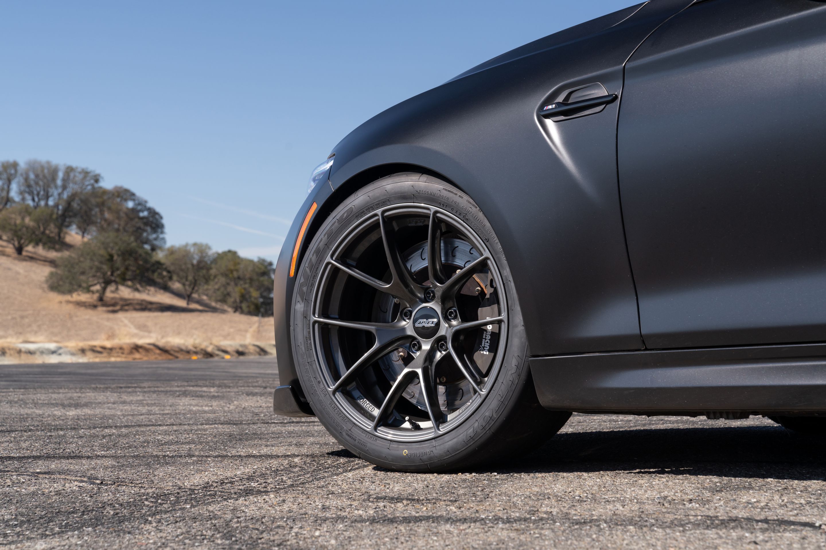 Black BMW F87 M2 with 18" VS-5RS Apex wheels in Anthracite