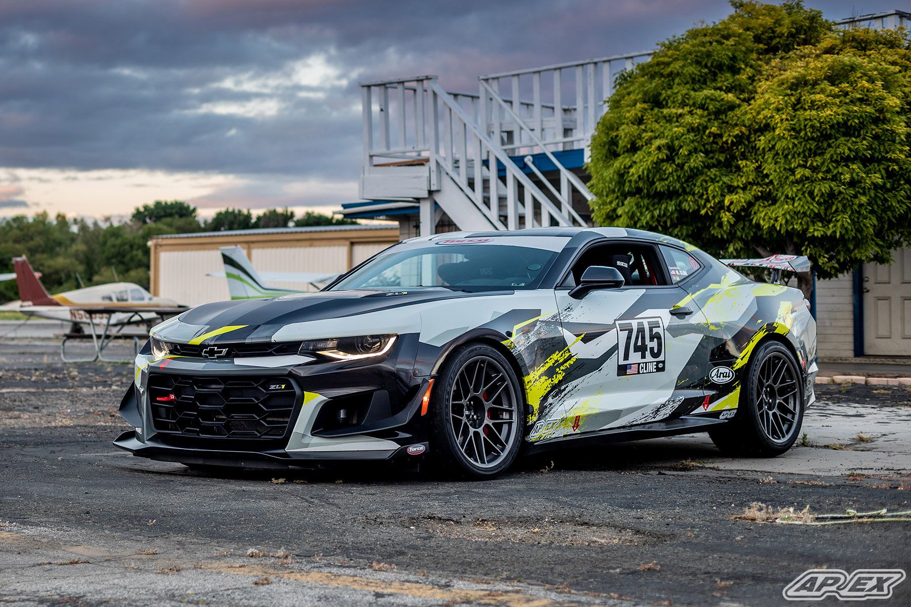 Multicolor Chevrolet 6th Gen Camaro ZL1 1LE with 19" ARC-8 Apex wheels in Anthracite