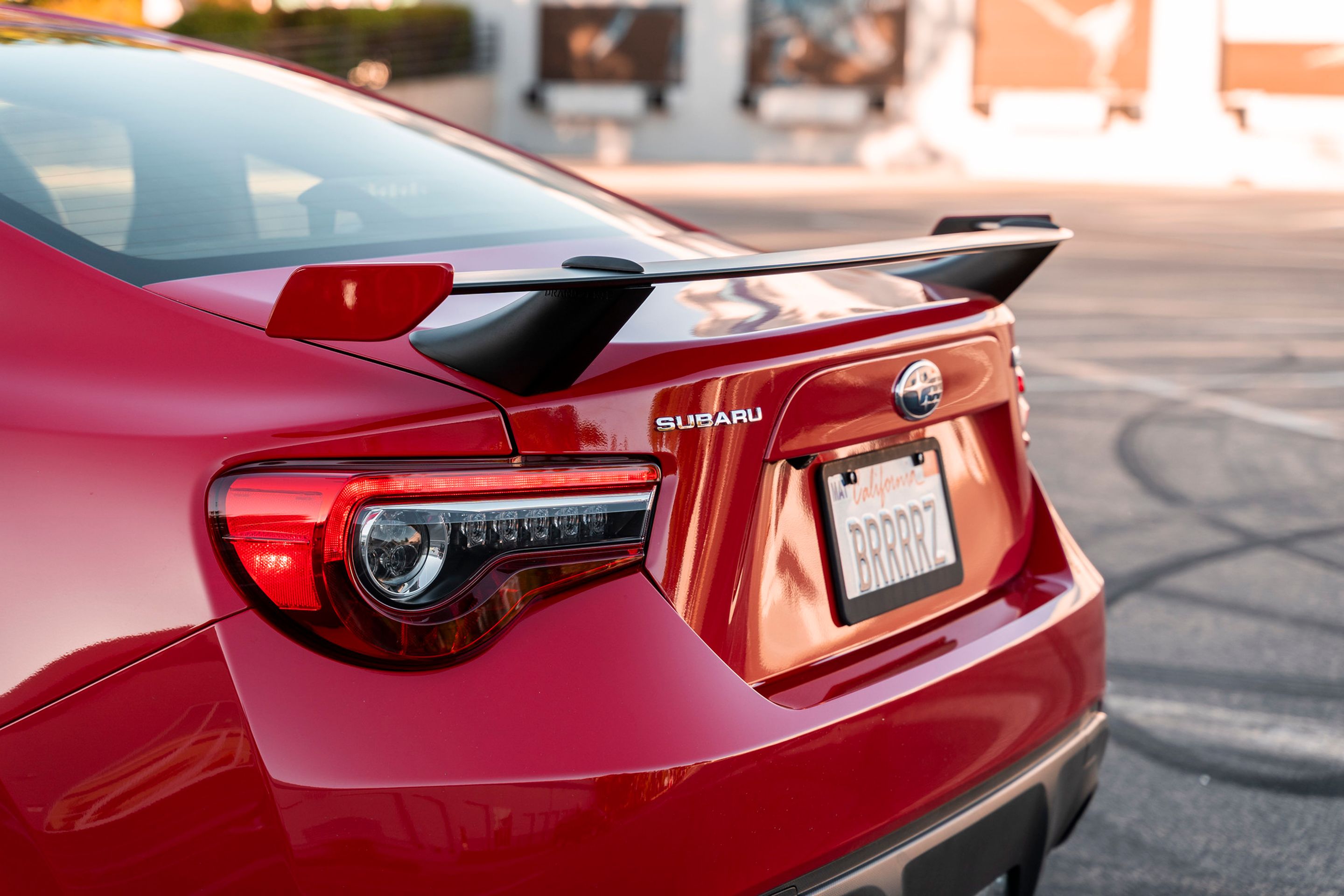 Red Subaru ZC6 / Gen 1 BRZ with 17" EC-7R Apex wheels in Anthracite