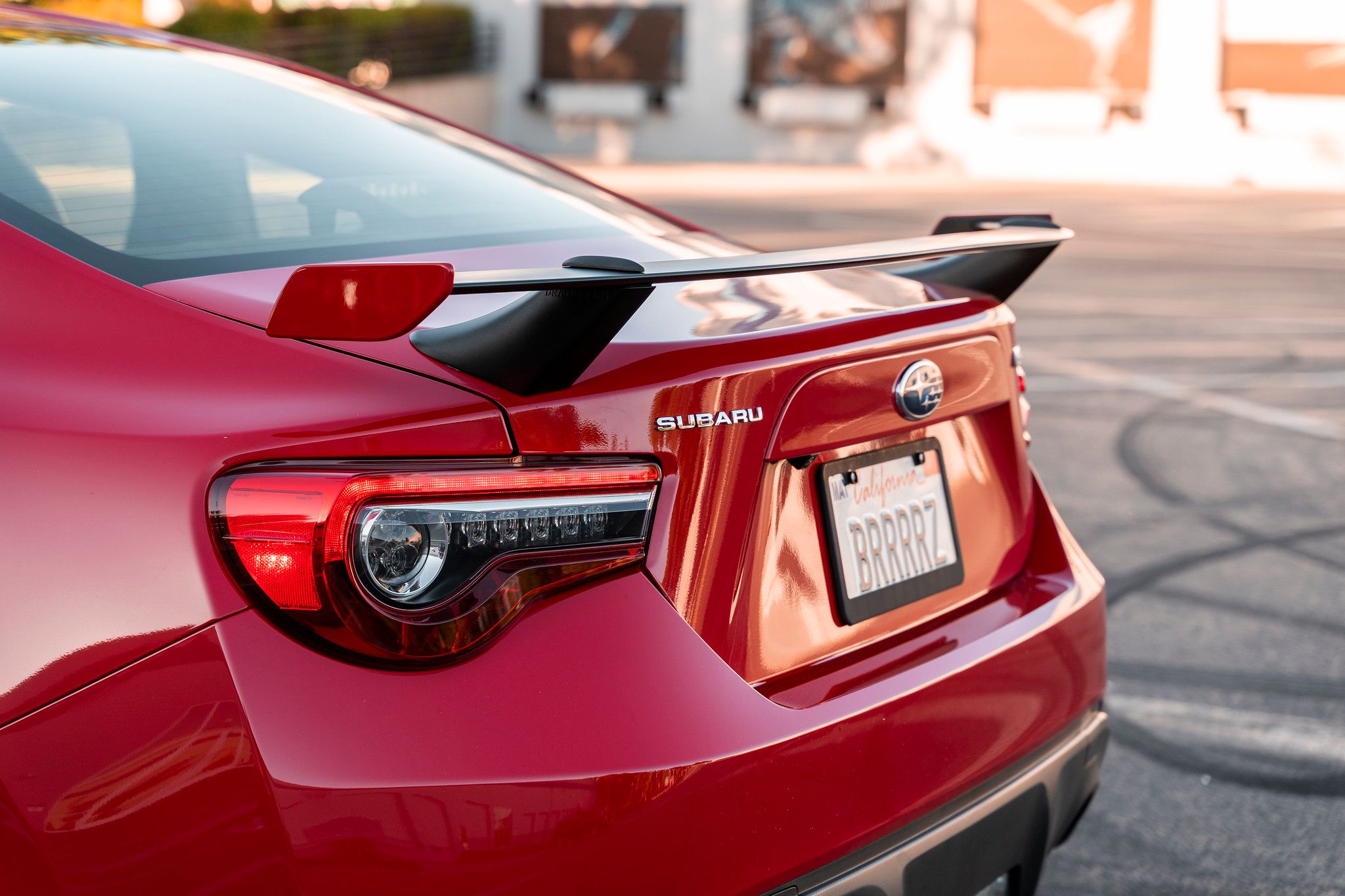Red Subaru ZC6 / Gen 1 BRZ with 17" EC-7R Apex wheels in Anthracite