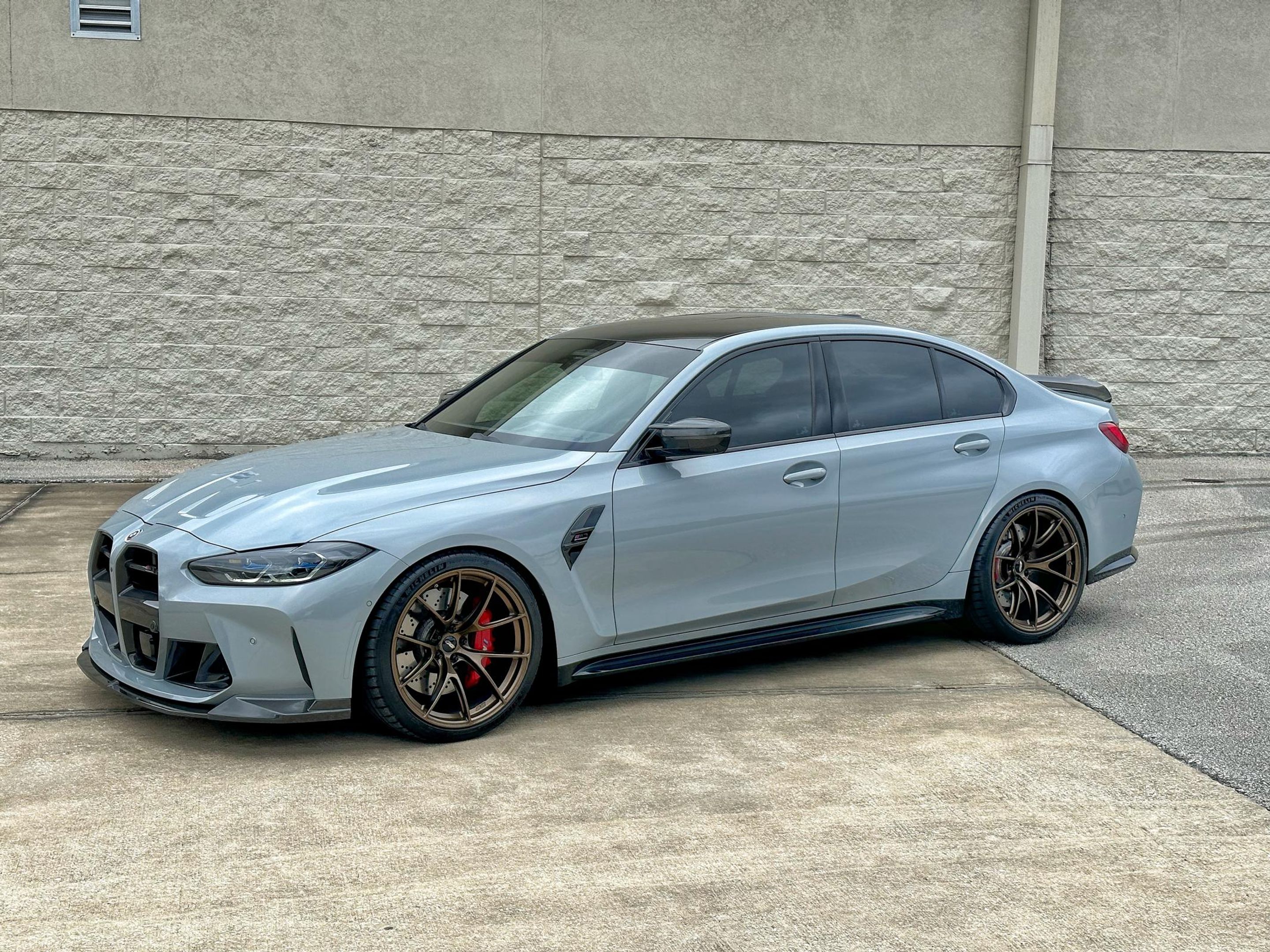Grey BMW G80 M3 with 20" VS-5RS Apex wheels in Satin Bronze