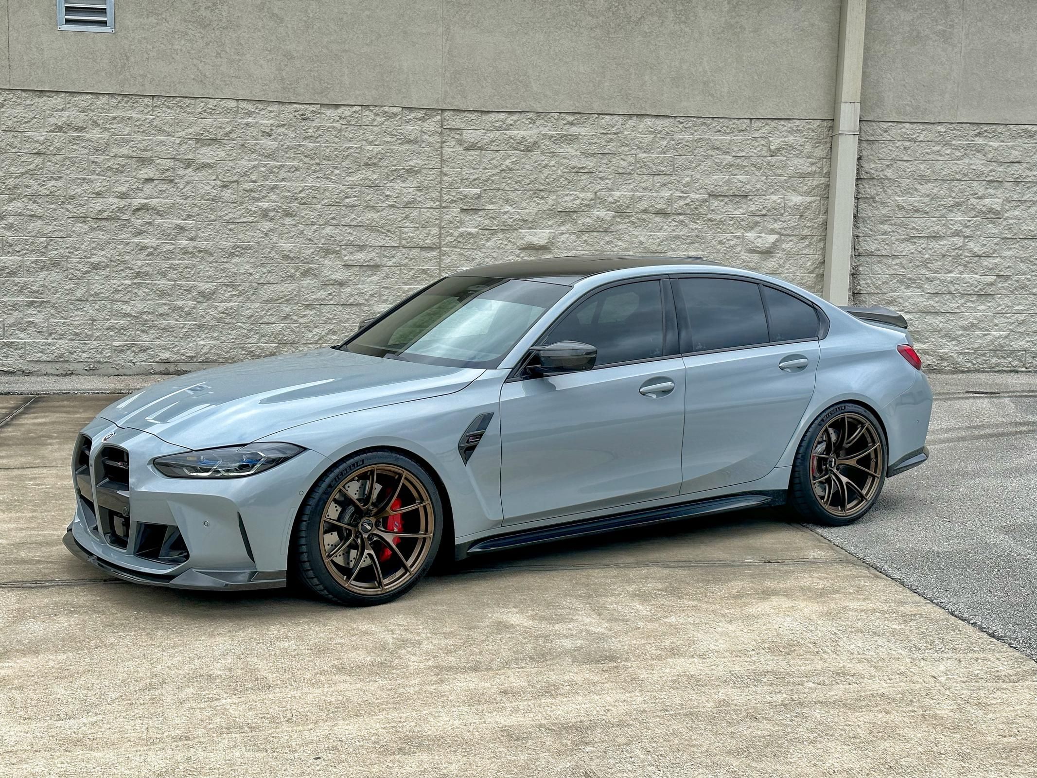 Grey BMW G80 M3 with 20" VS-5RS Apex wheels in Satin Bronze