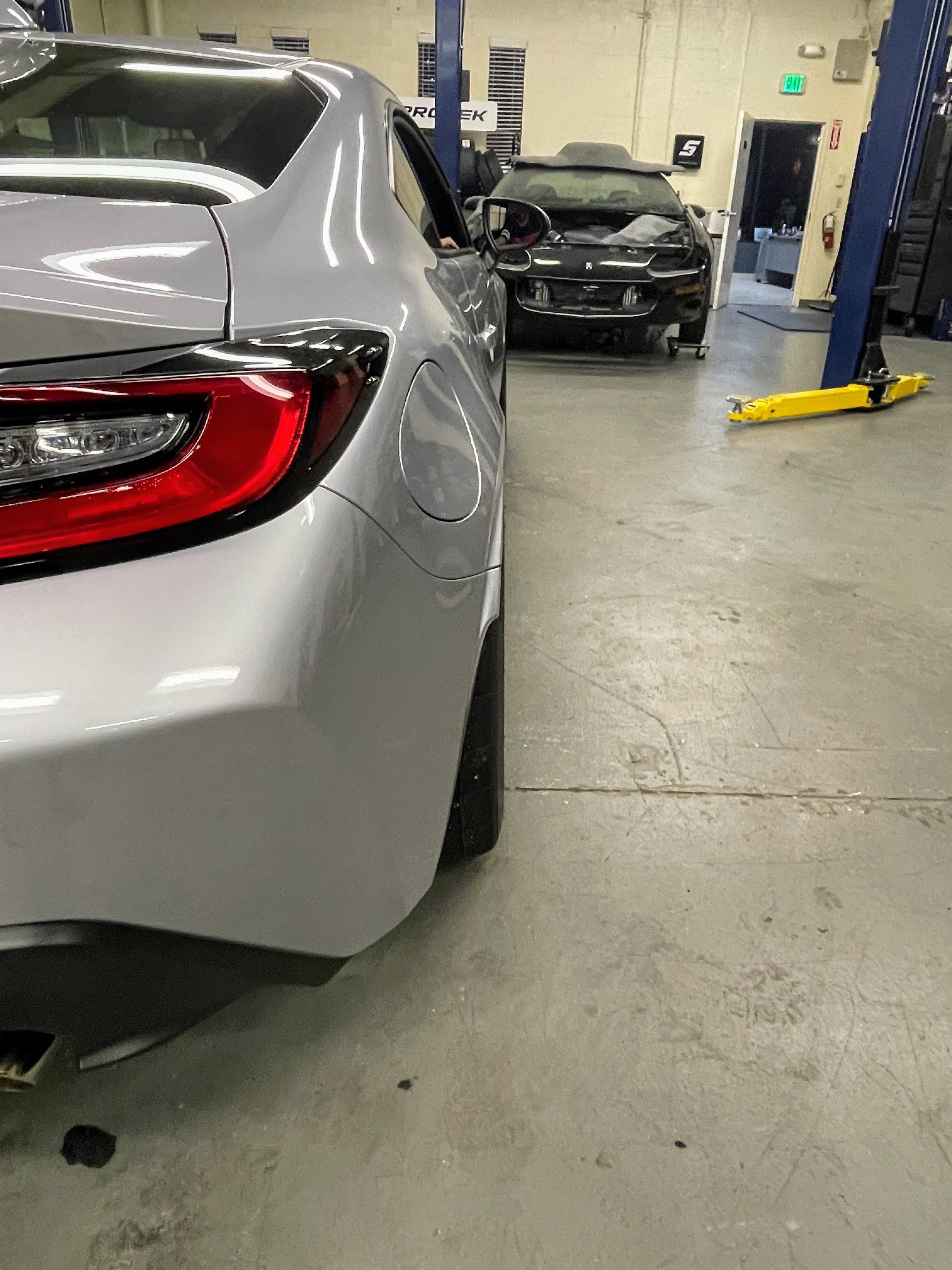 Silver Subaru ZD8 / Gen 2 BRZ with 17" EC-7R Apex wheels in Satin Black