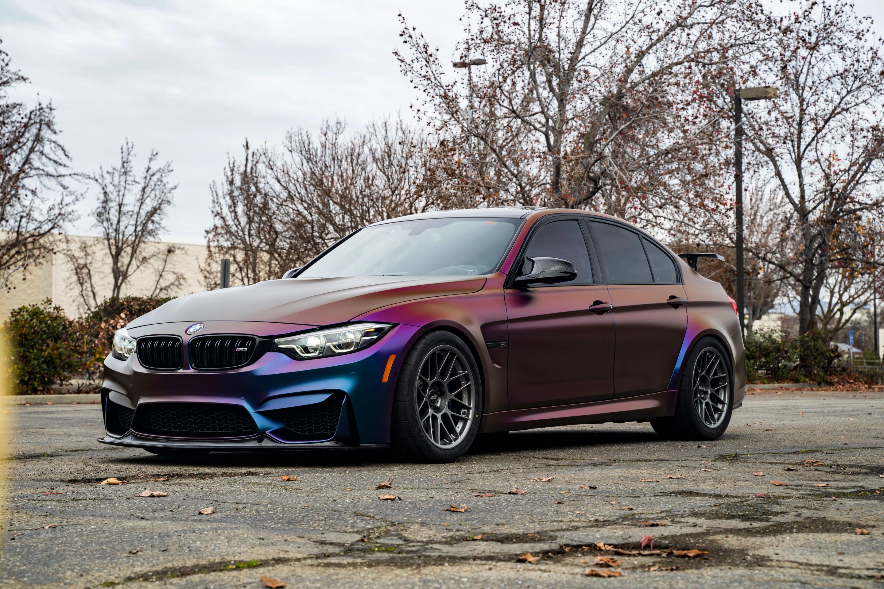 Purple BMW F80 M3 with 18" ARC-8 Apex wheels in Anthracite