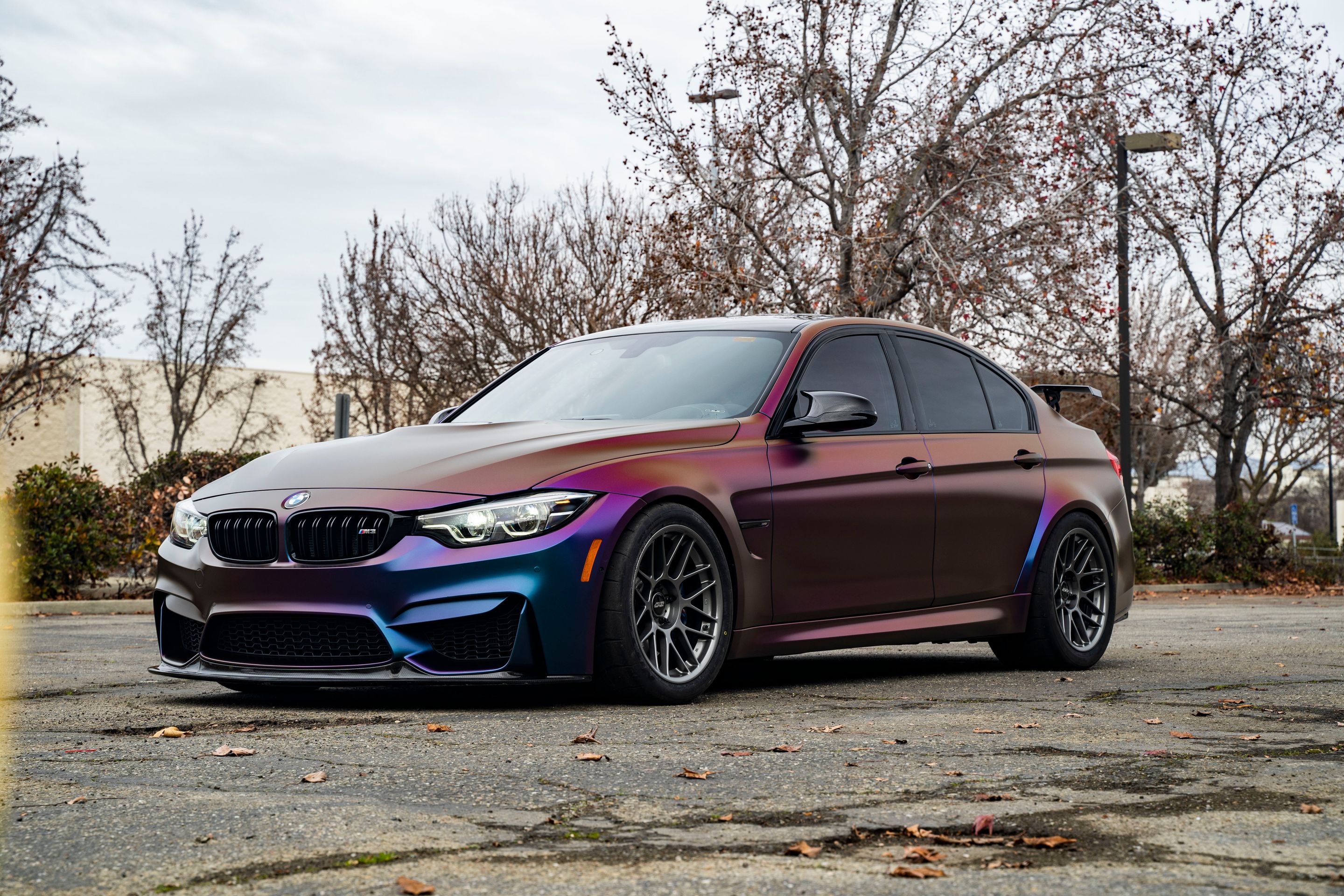 Purple BMW F80 M3 with 18" ARC-8 Apex wheels in Anthracite