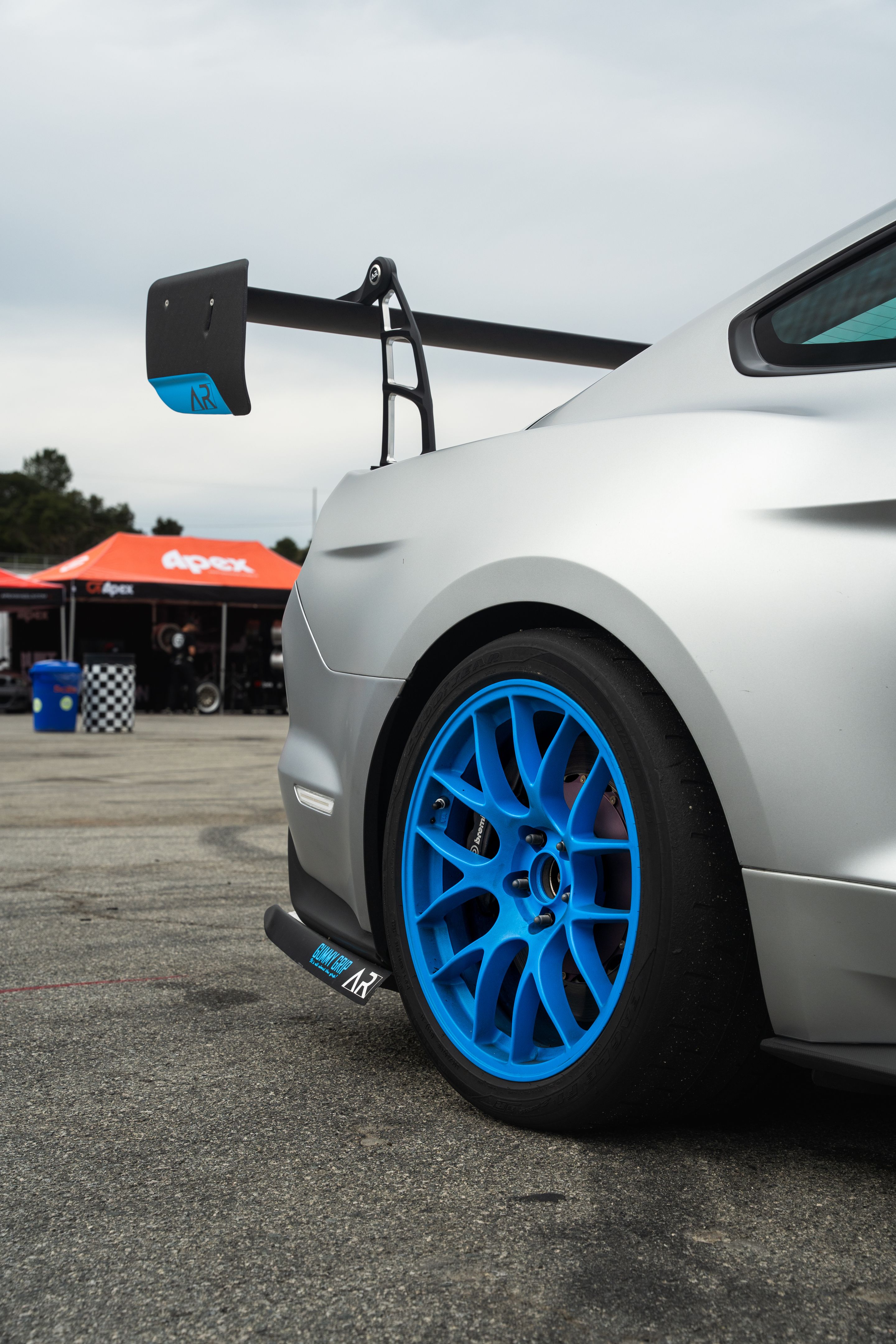 Silver Ford S550 Mustang GT350 with 19" EC-7 Apex wheels in Custom Finish