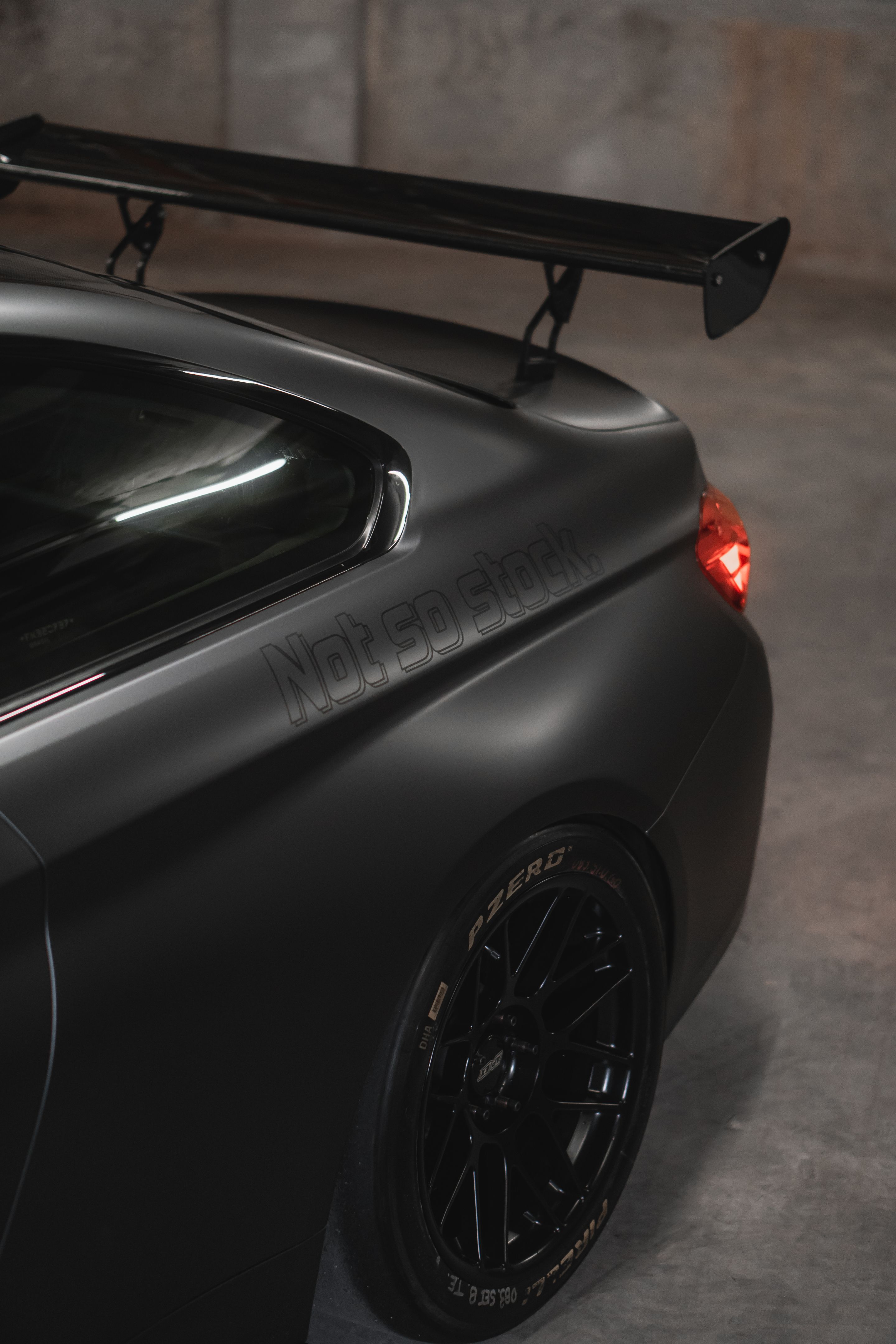 Black BMW F82 Coupe M4 with 18" ARC-8 Apex wheels in Satin Black