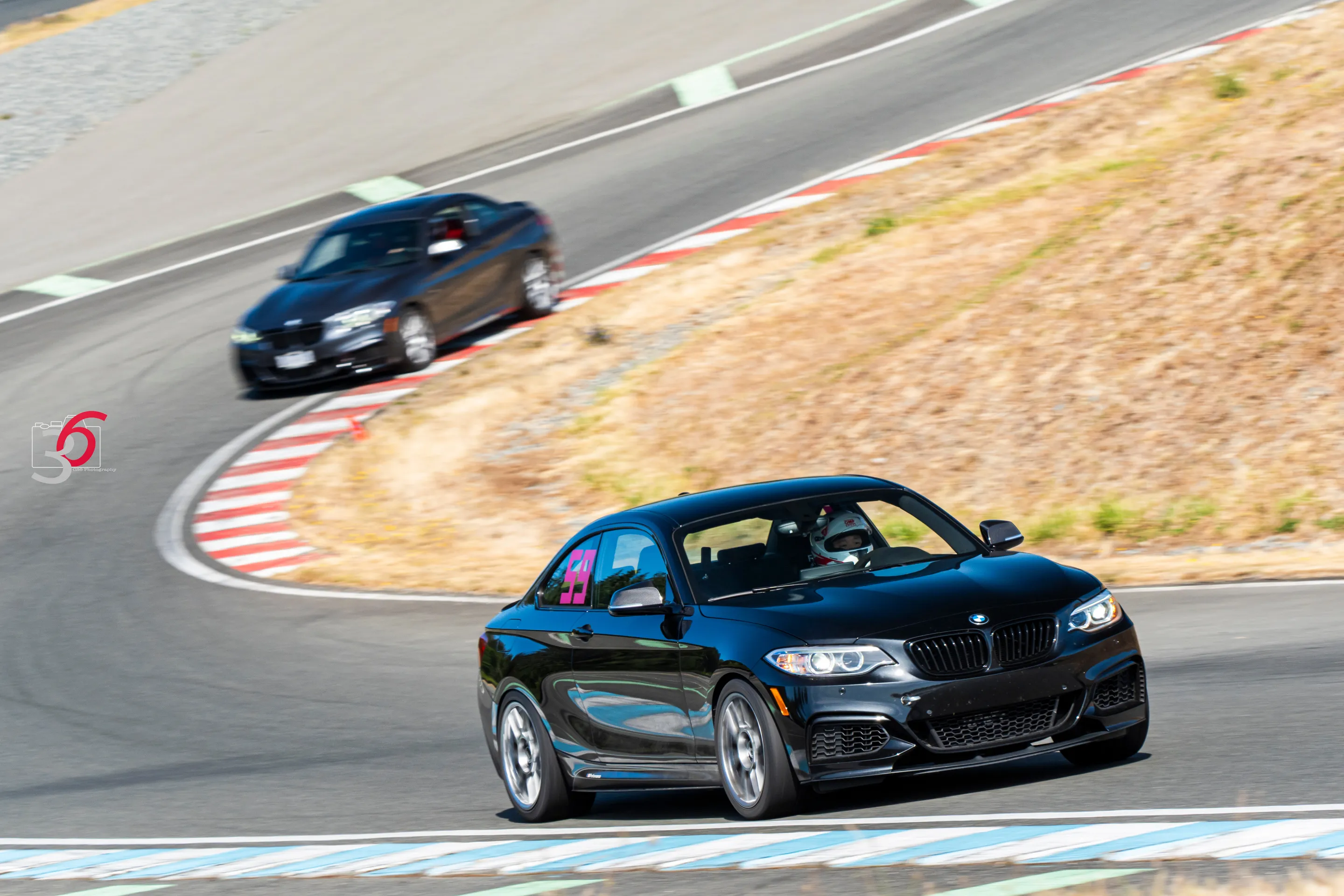 Black BMW F22 Coupe 2 Series with 18" ARC-8 Apex wheels in Race Silver
