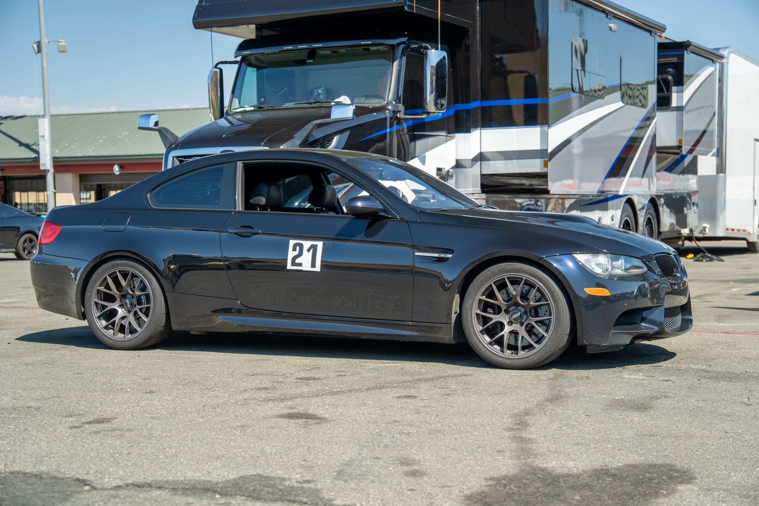 Grey BMW E92 Coupe M3 with 18" EC-7 Apex wheels in Anthracite