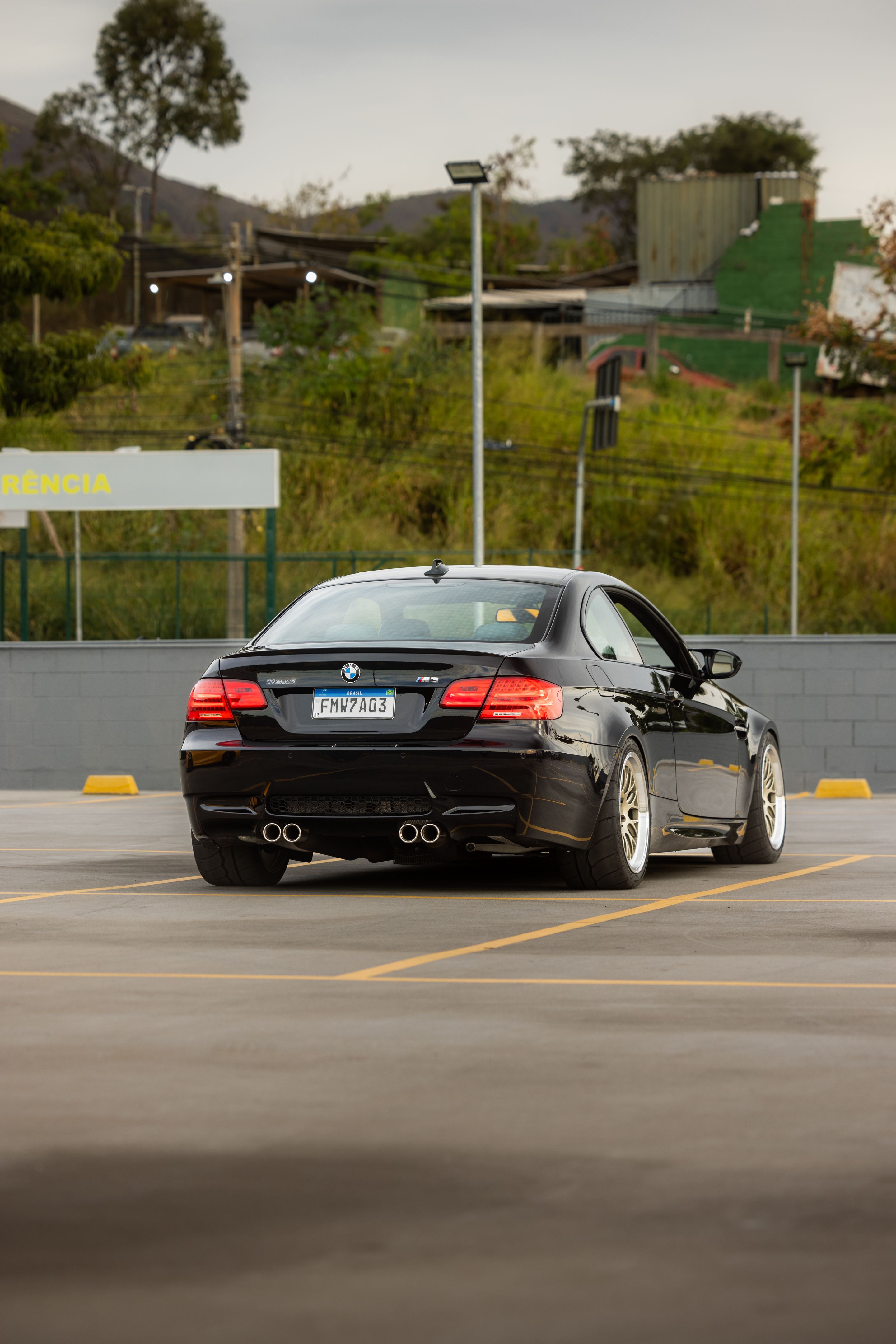 Black BMW E92 Coupe M3 with 18" ML-10RT Apex wheels in Machined Lip Gloss Motorsport Gold