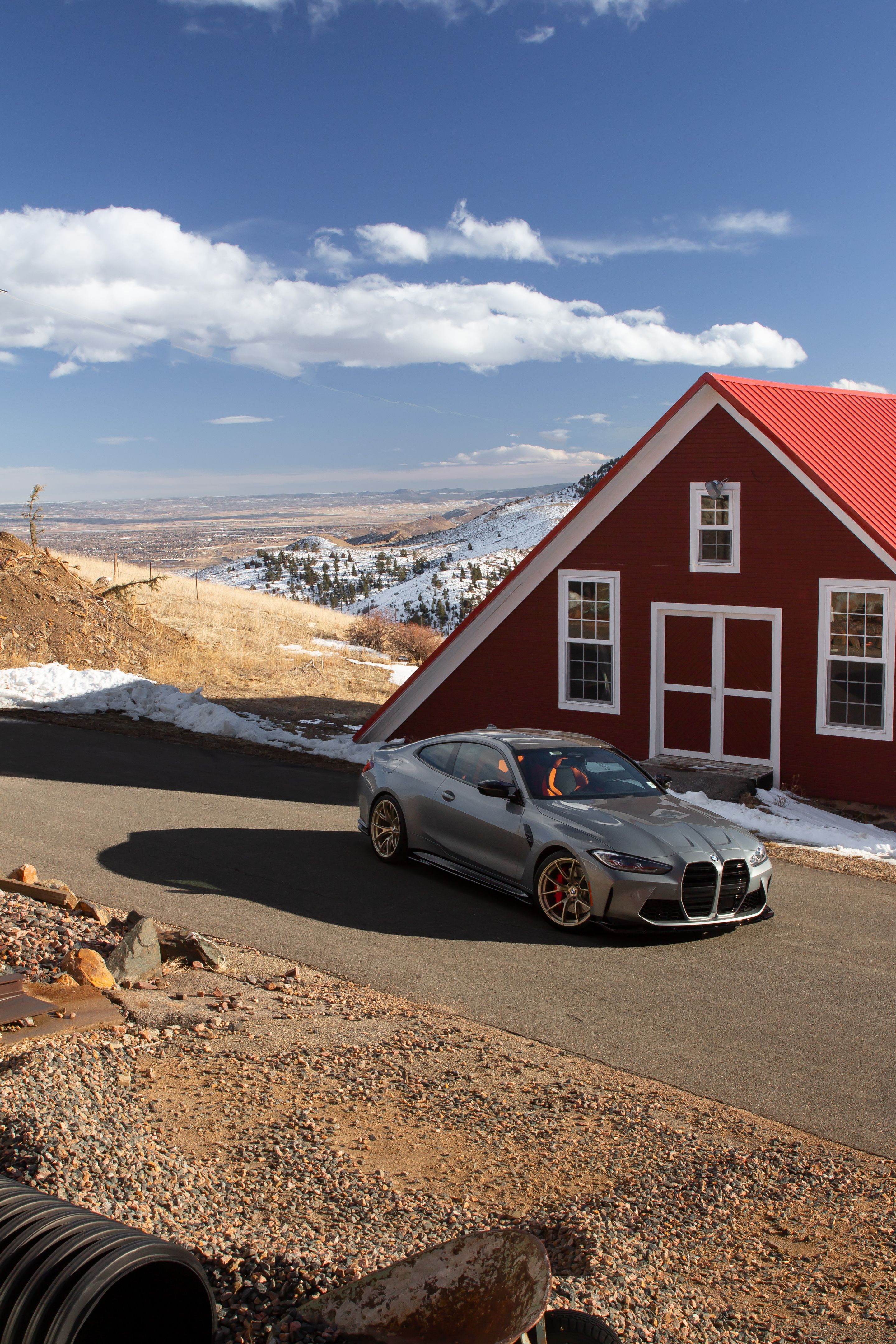 Grey BMW G82 Coupe M4 with 20" VS-5RS Apex wheels in Motorsport Gold