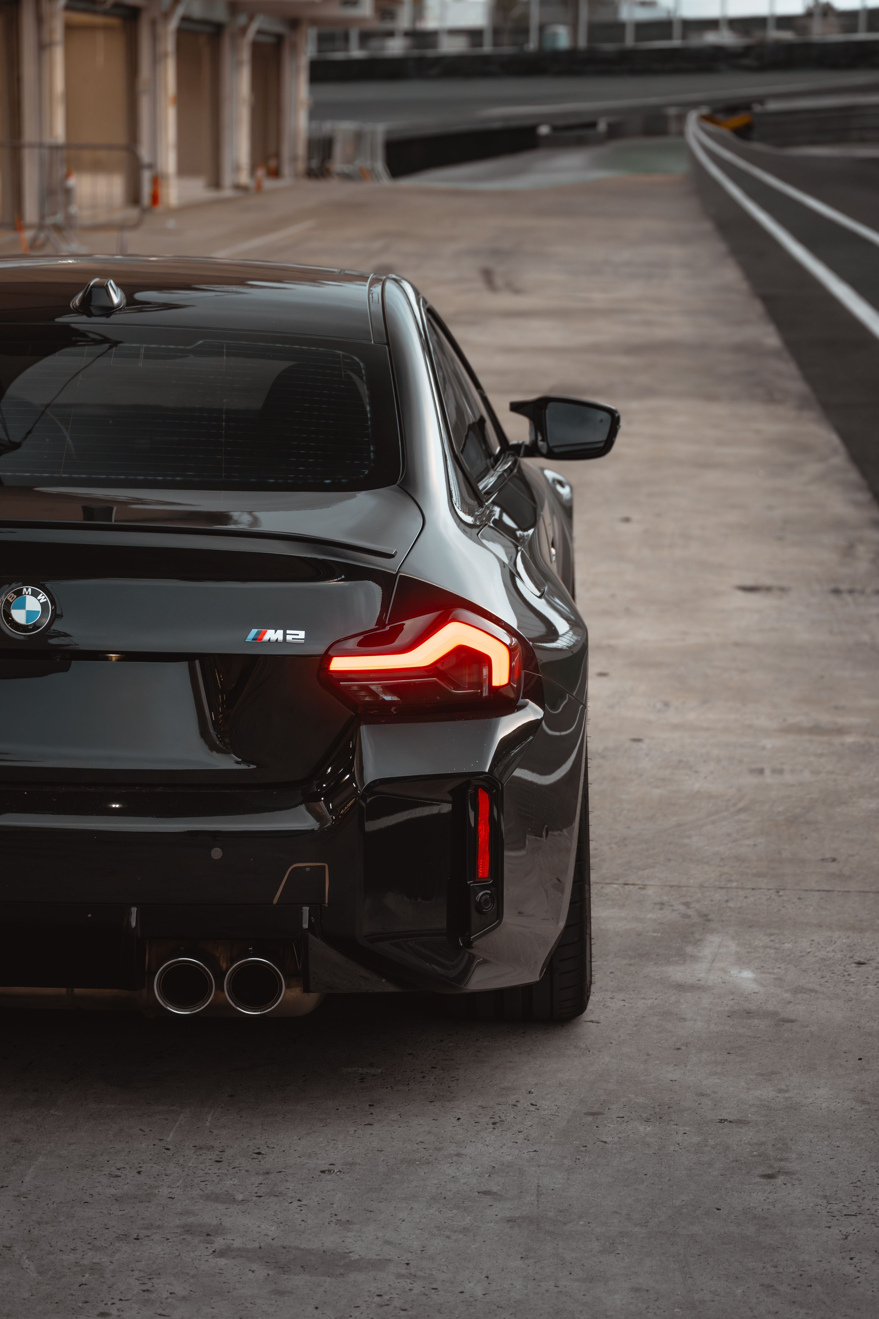 Black BMW G87 M2 with 19" VS-5RS Apex wheels in Satin Black