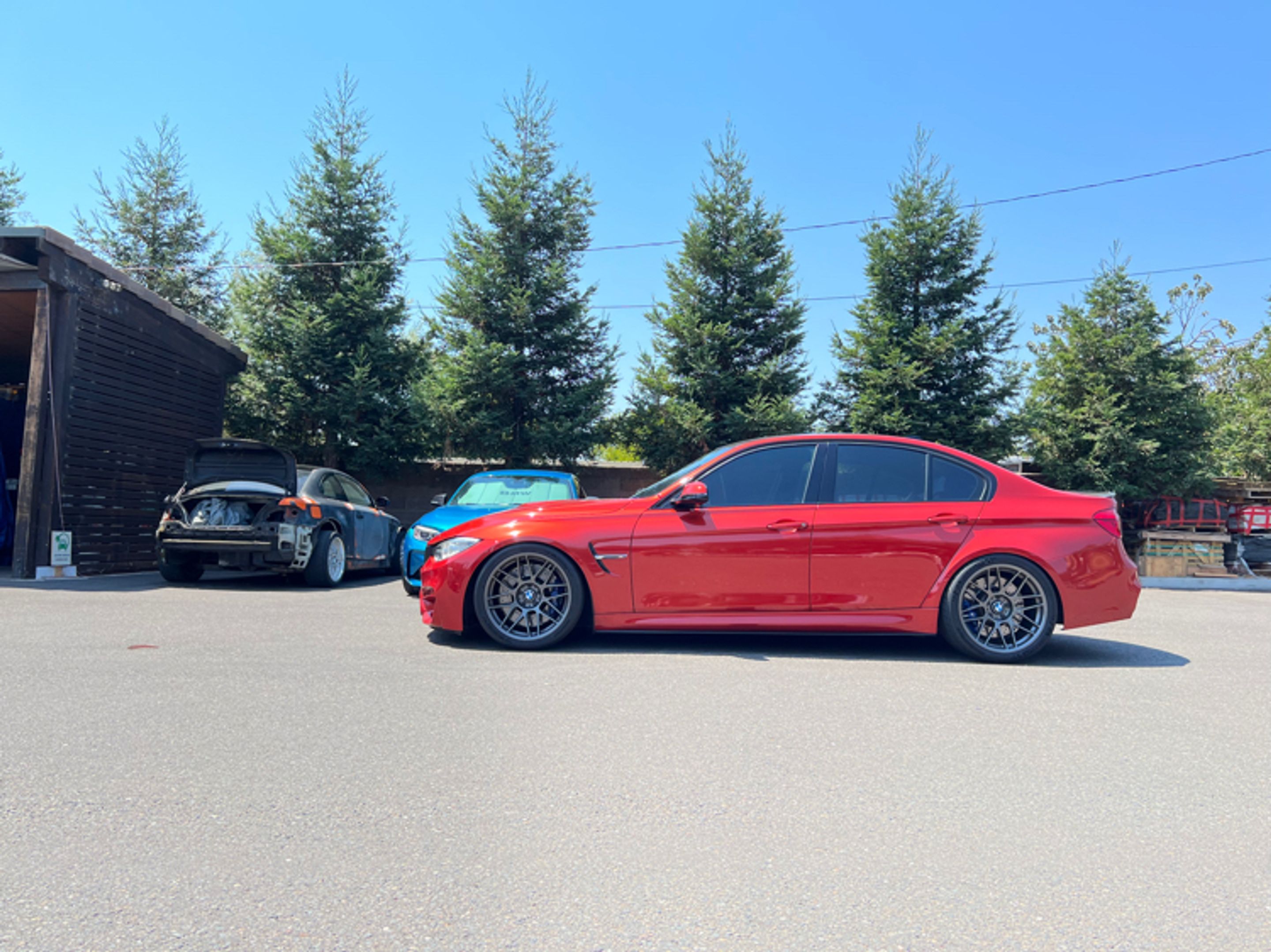 Orange BMW F80 M3 with 19" ARC-8 Apex wheels in Anthracite