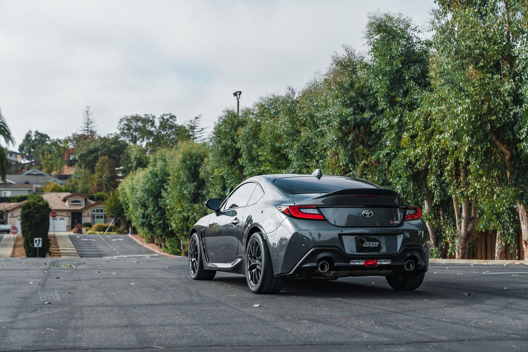 Grey Toyota GR86 with 17" VS-5RS Apex wheels in Anthracite