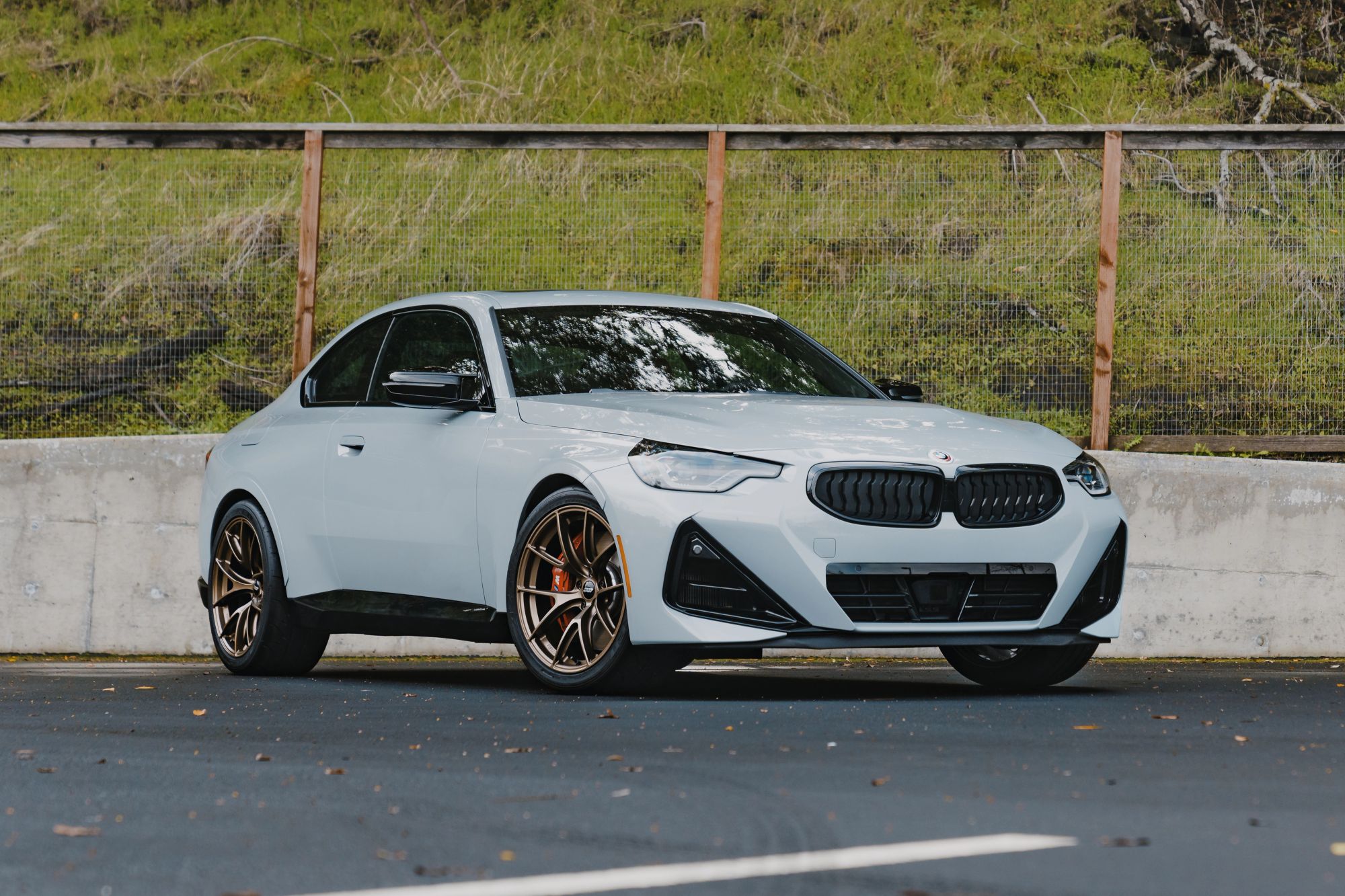 Grey BMW G42 2 Series with 19" VS-5RS Apex wheels in Satin Bronze