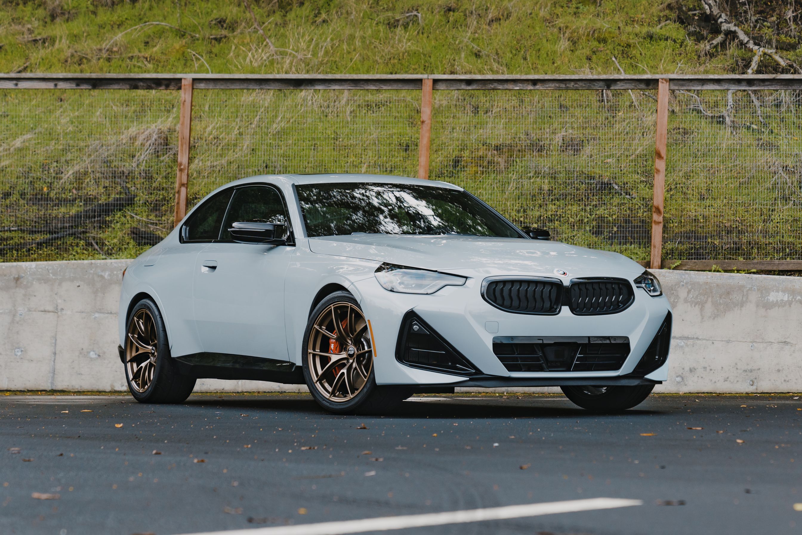 Grey BMW G42 2 Series with 19" VS-5RS Apex wheels in Satin Bronze
