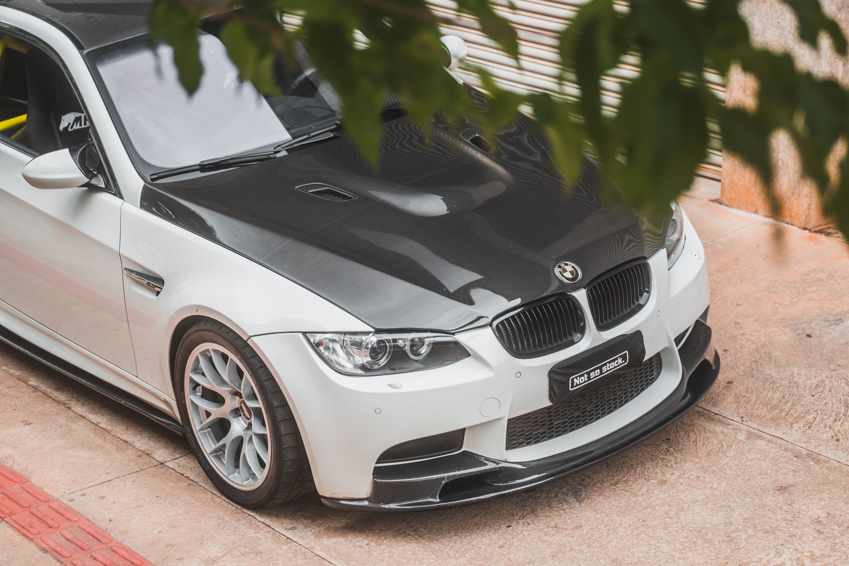 White BMW E92 Coupe M3 with 18" EC-7 Apex wheels in Race Silver