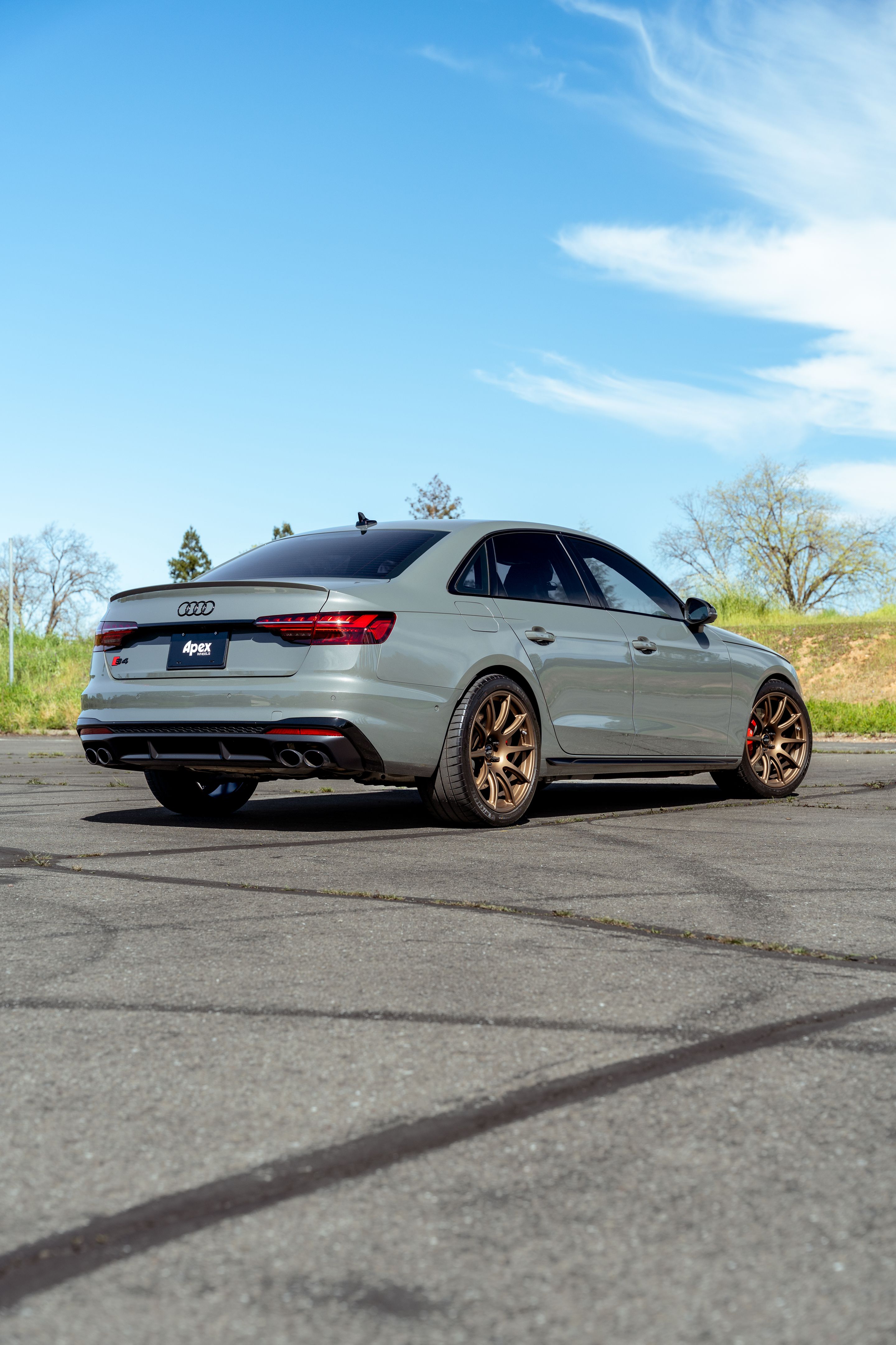 Grey Audi B9 S4 with 19" SM-10 Apex wheels in Satin Bronze