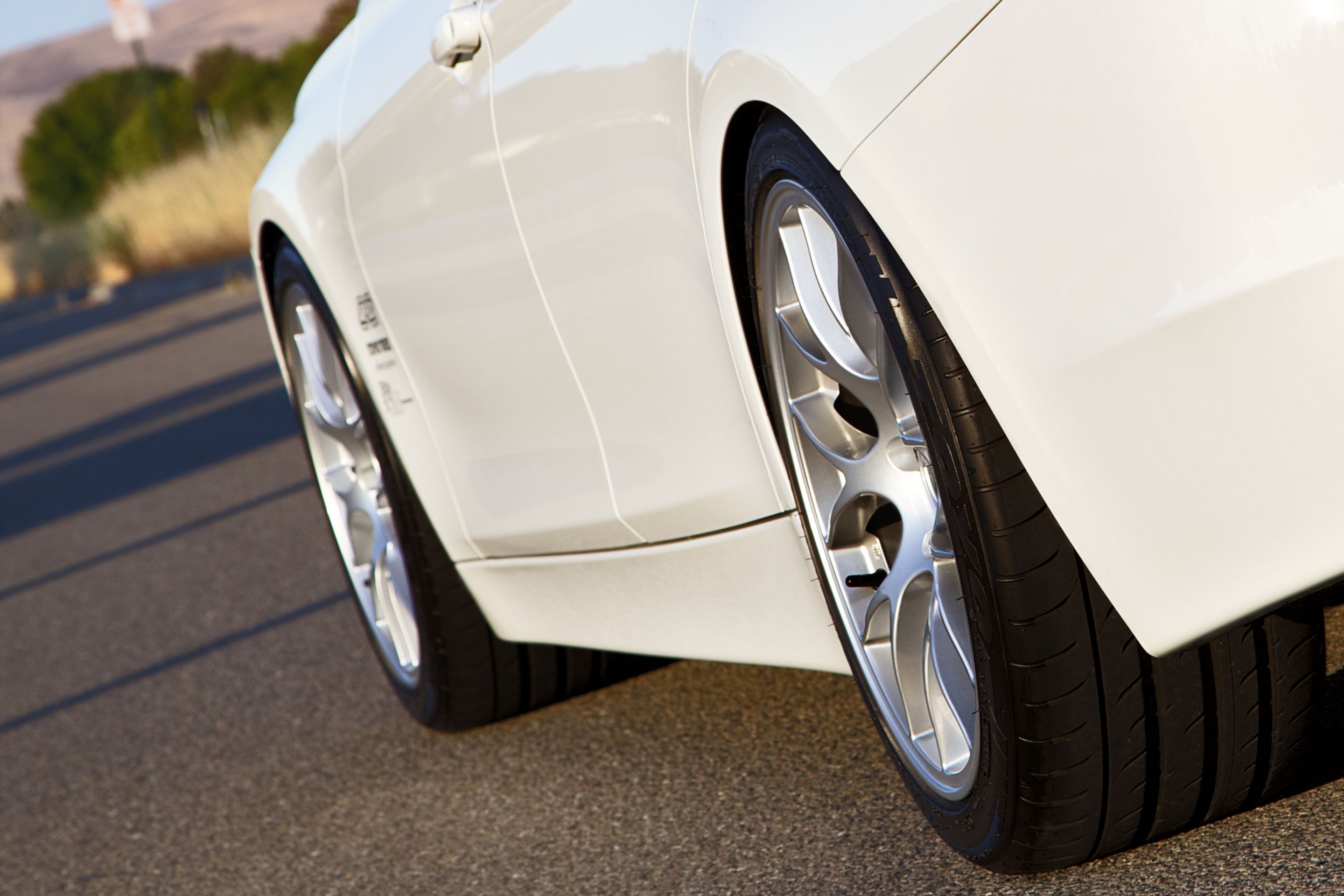 White BMW F30 Sedan 3 Series with 18" EC-7 Apex wheels in Race Silver