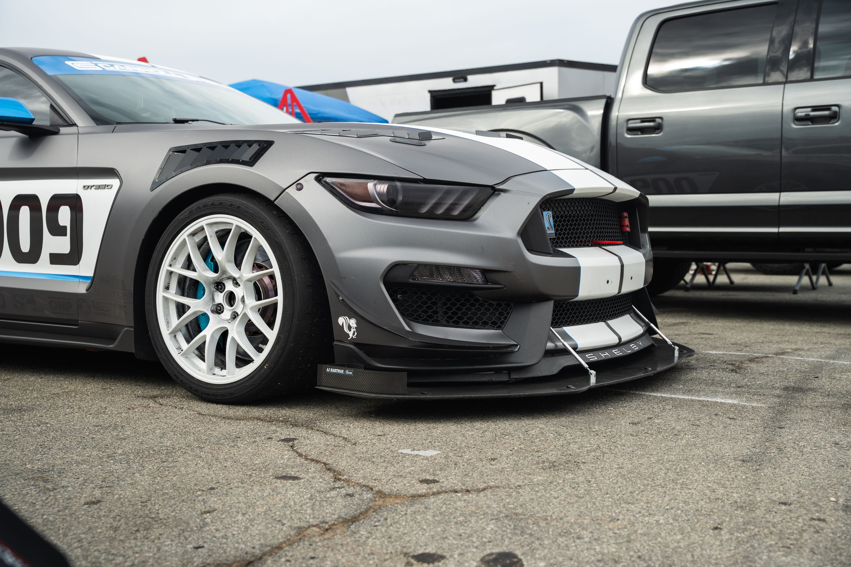 Silver Ford S550 Mustang GT350 with 19" EC-7 Apex wheels in Custom Finish