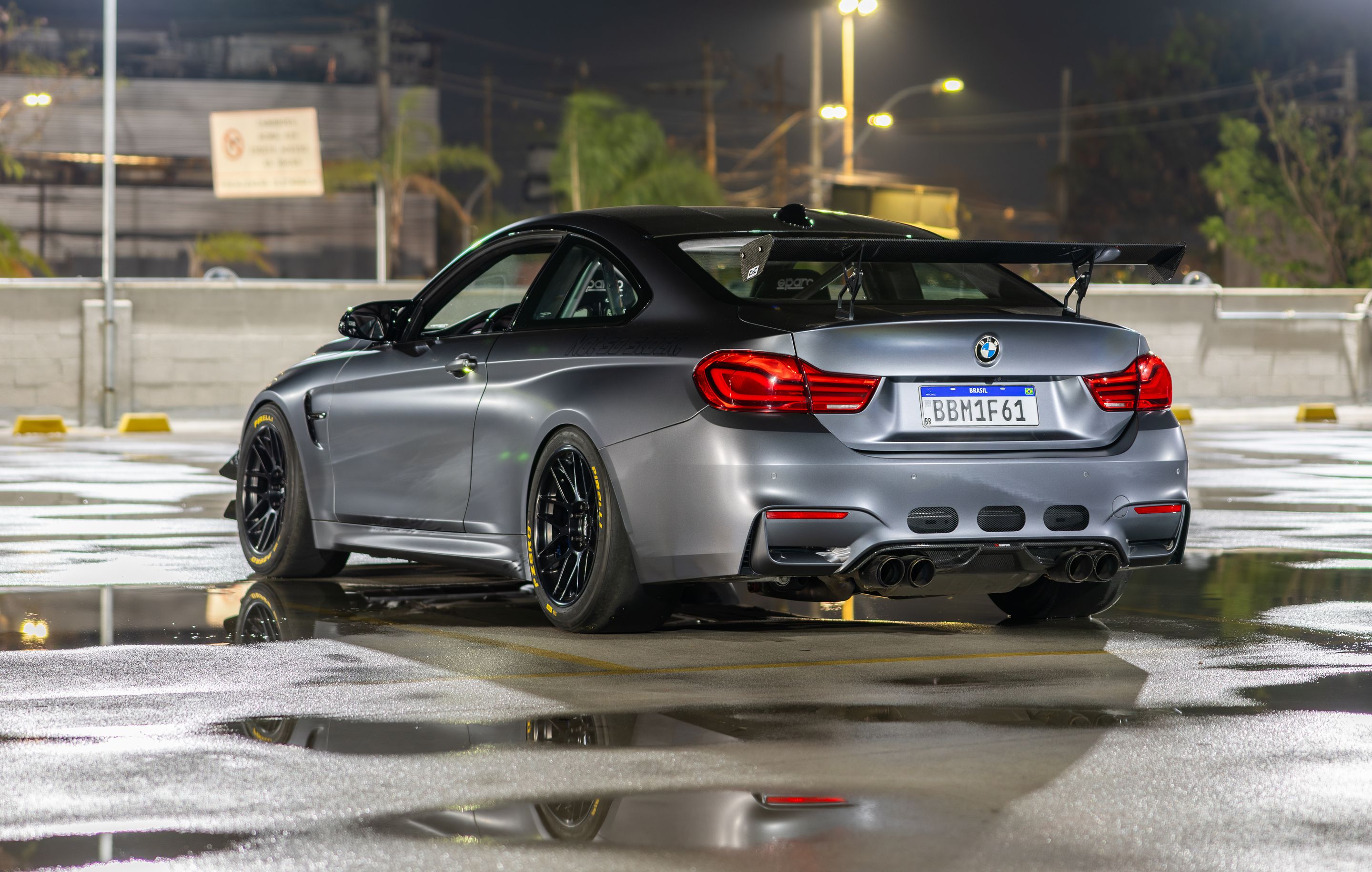 Grey BMW F82 Coupe M4 with 18" ARC-8 Apex wheels in Satin Black