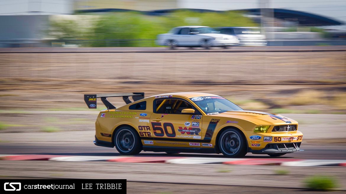 Yellow Ford S197 Mustang GT with 18" EC-7 Apex wheels in Anthracite