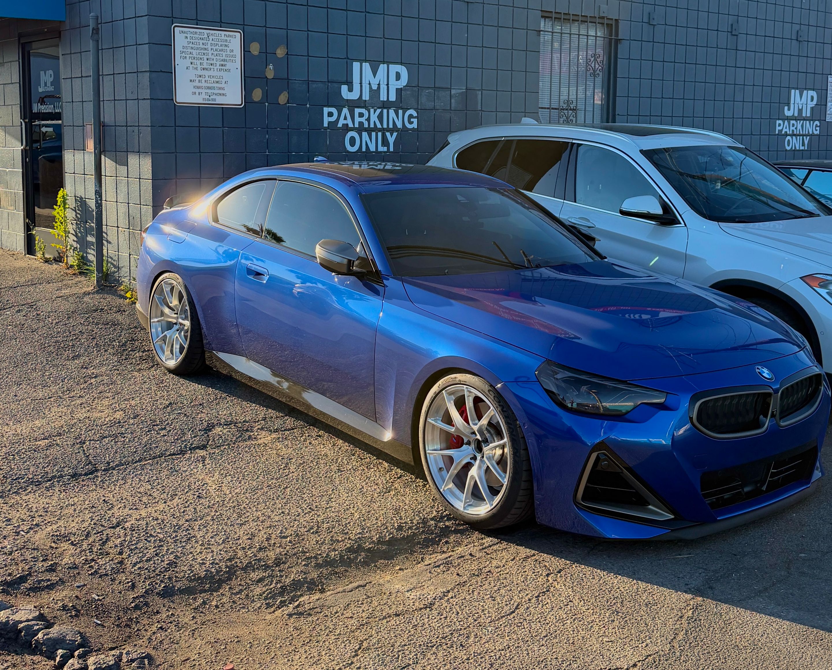 Blue BMW G42 2 Series with 19" VS-5RS Apex wheels in Brushed Clear