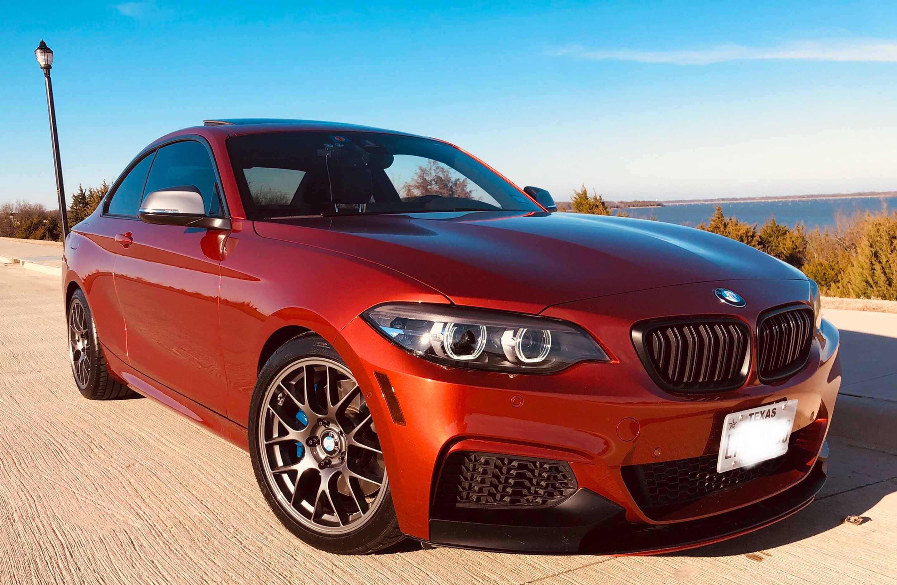 Orange BMW F22 Coupe 2 Series with 18" EC-7 Apex wheels in Anthracite