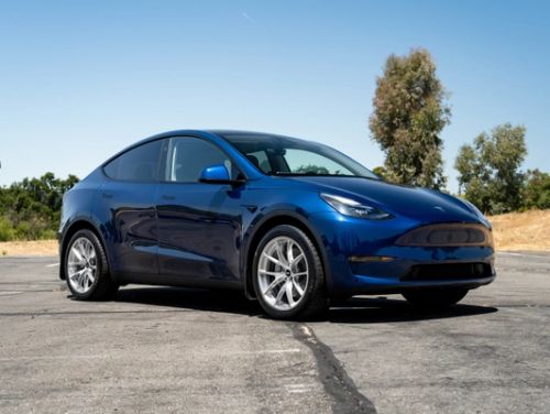 Blue Tesla Model Y - VS-5RX in Brushed Clear