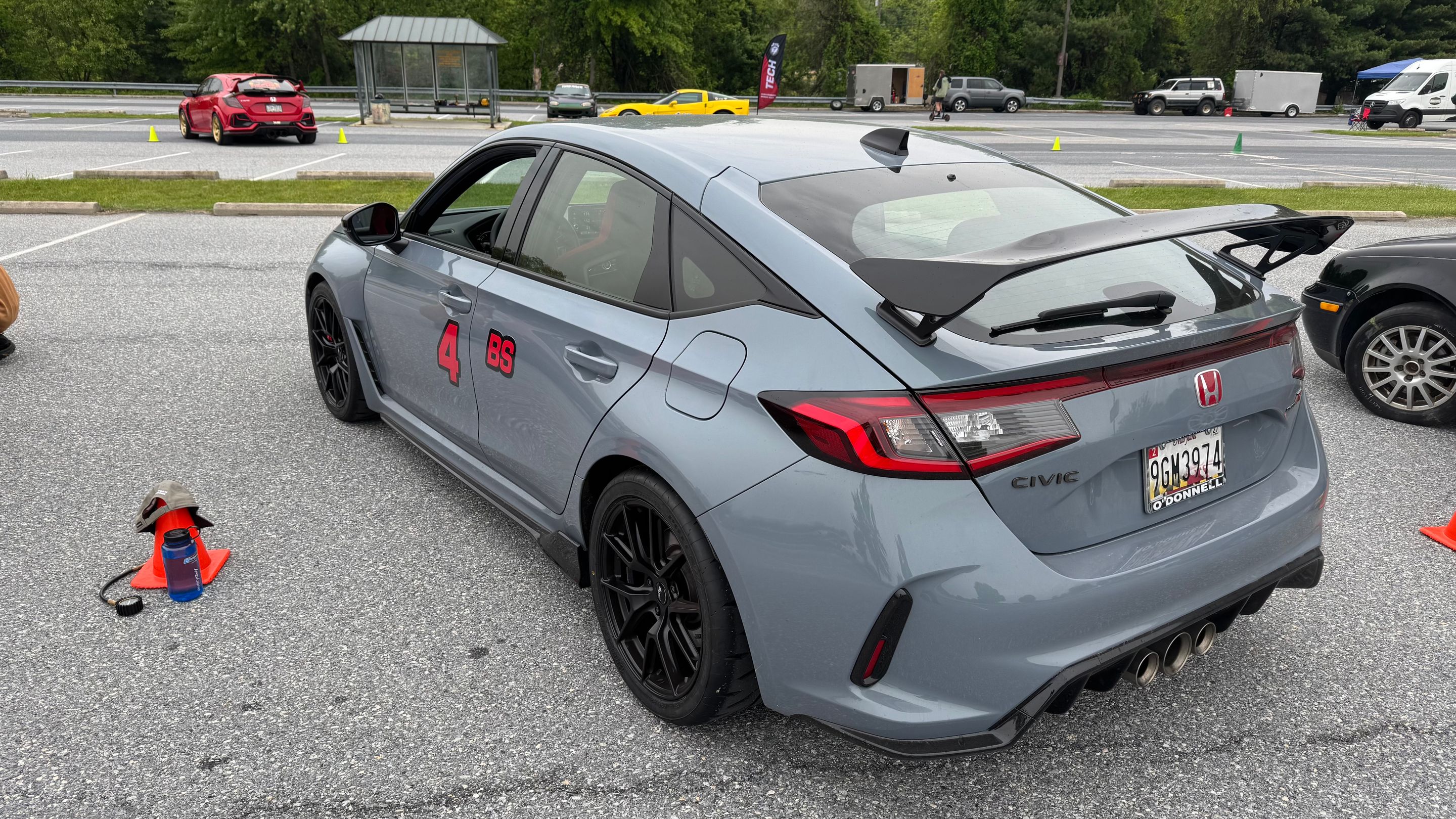 Grey Honda FL5 Civic Type-R with 18" VS-5 Apex wheels in Satin Black