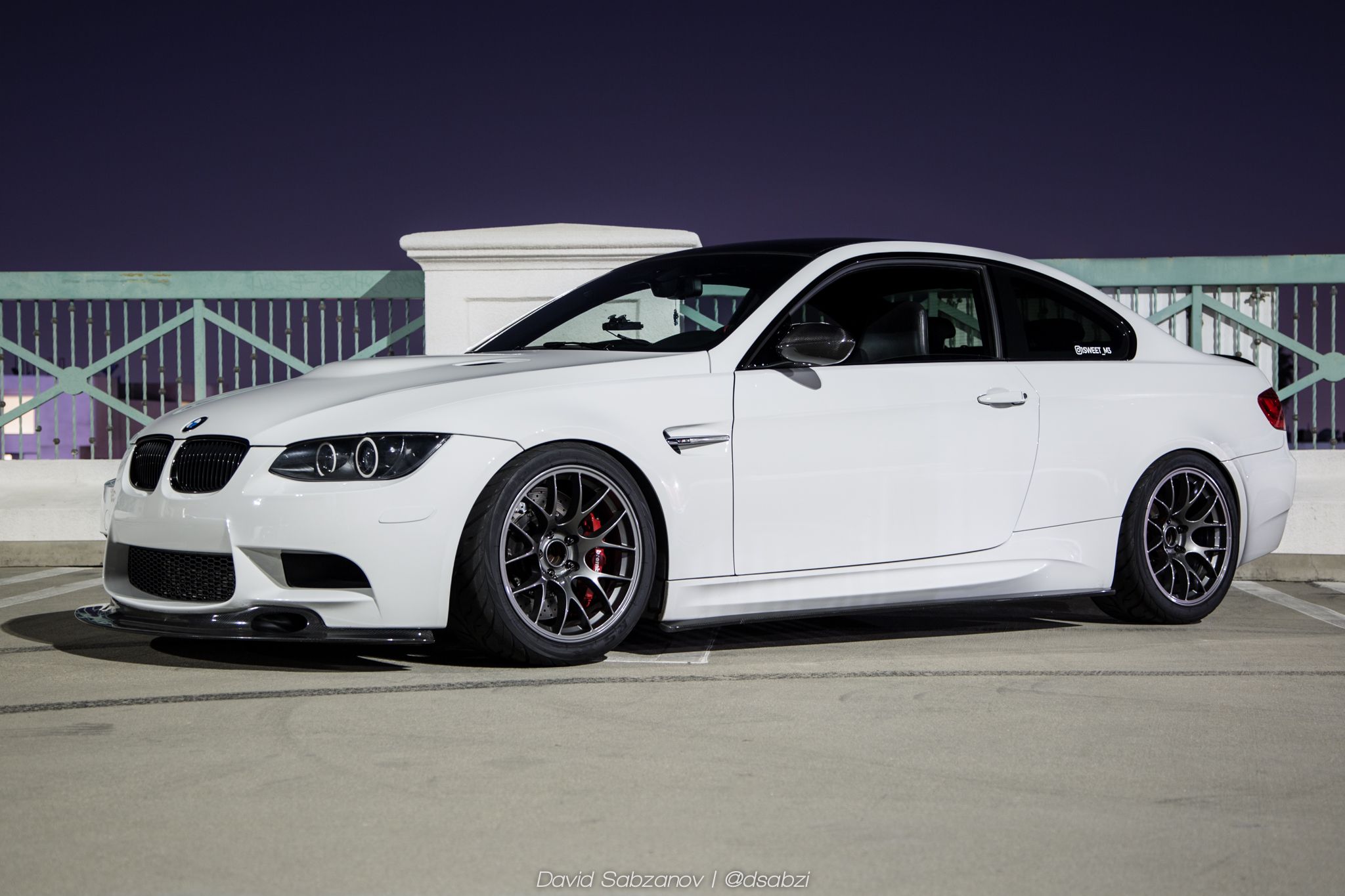 White BMW E92 Coupe M3 with 18" EC-7 Apex wheels in Anthracite