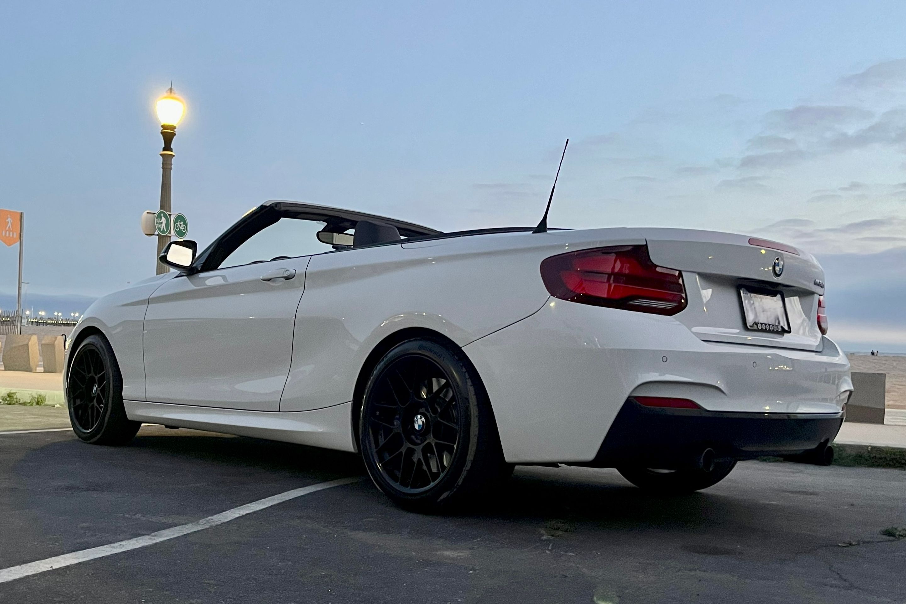 White BMW F23 Convertible 2 Series with 18" ARC-8 Apex wheels in Satin Black