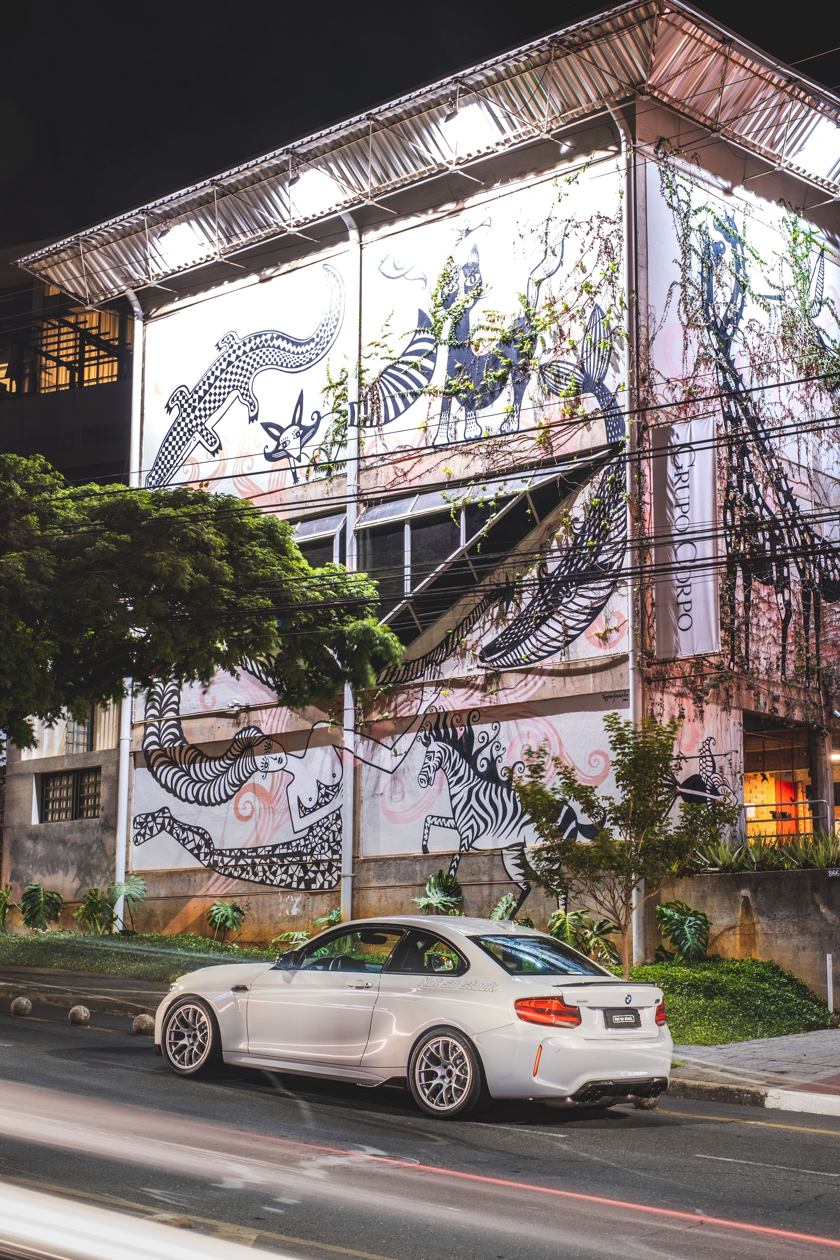 Grey BMW F87 M2 with 18" EC-7 Apex wheels in Race Silver