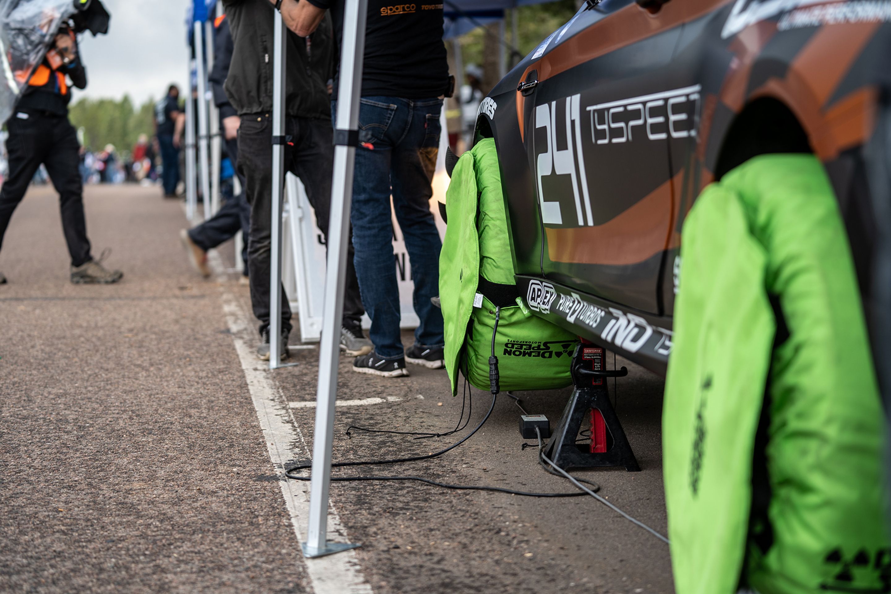 Grey BMW F87 M2 with 18" FL-5 Apex wheels in Satin Black