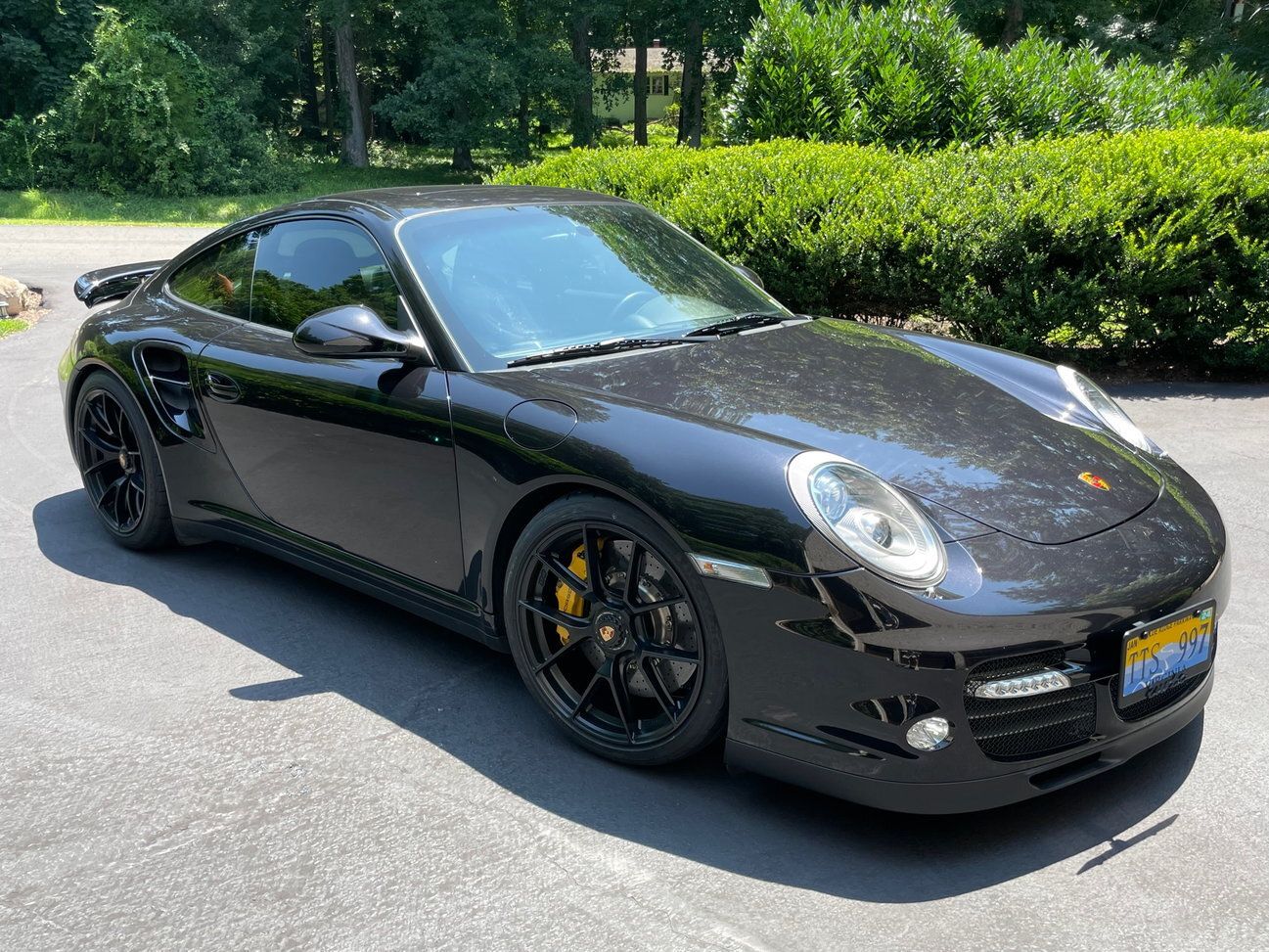 Grey Porsche 911 997 Turbo S with 19" VS-5RS Apex wheels in Satin Black