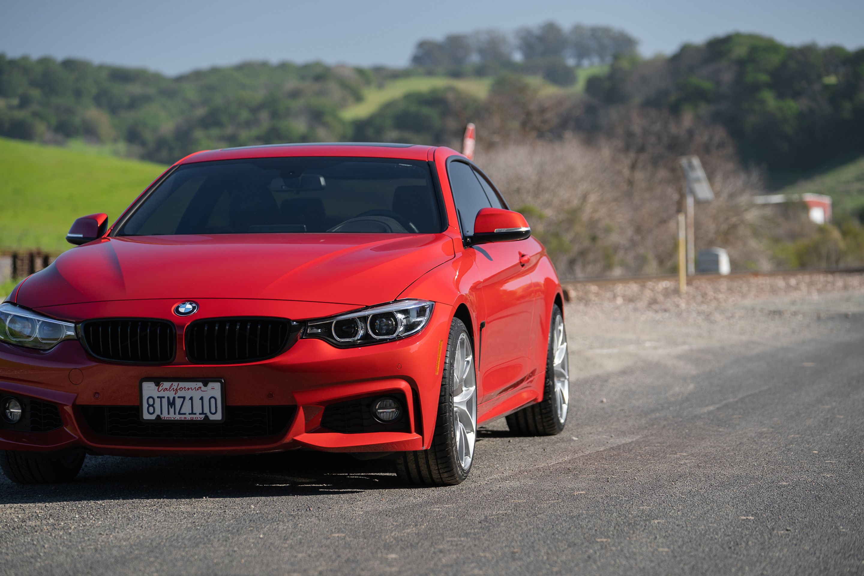 Red BMW F32 Coupe 4 Series with 19" VS-5RS Apex wheels in Brushed Clear