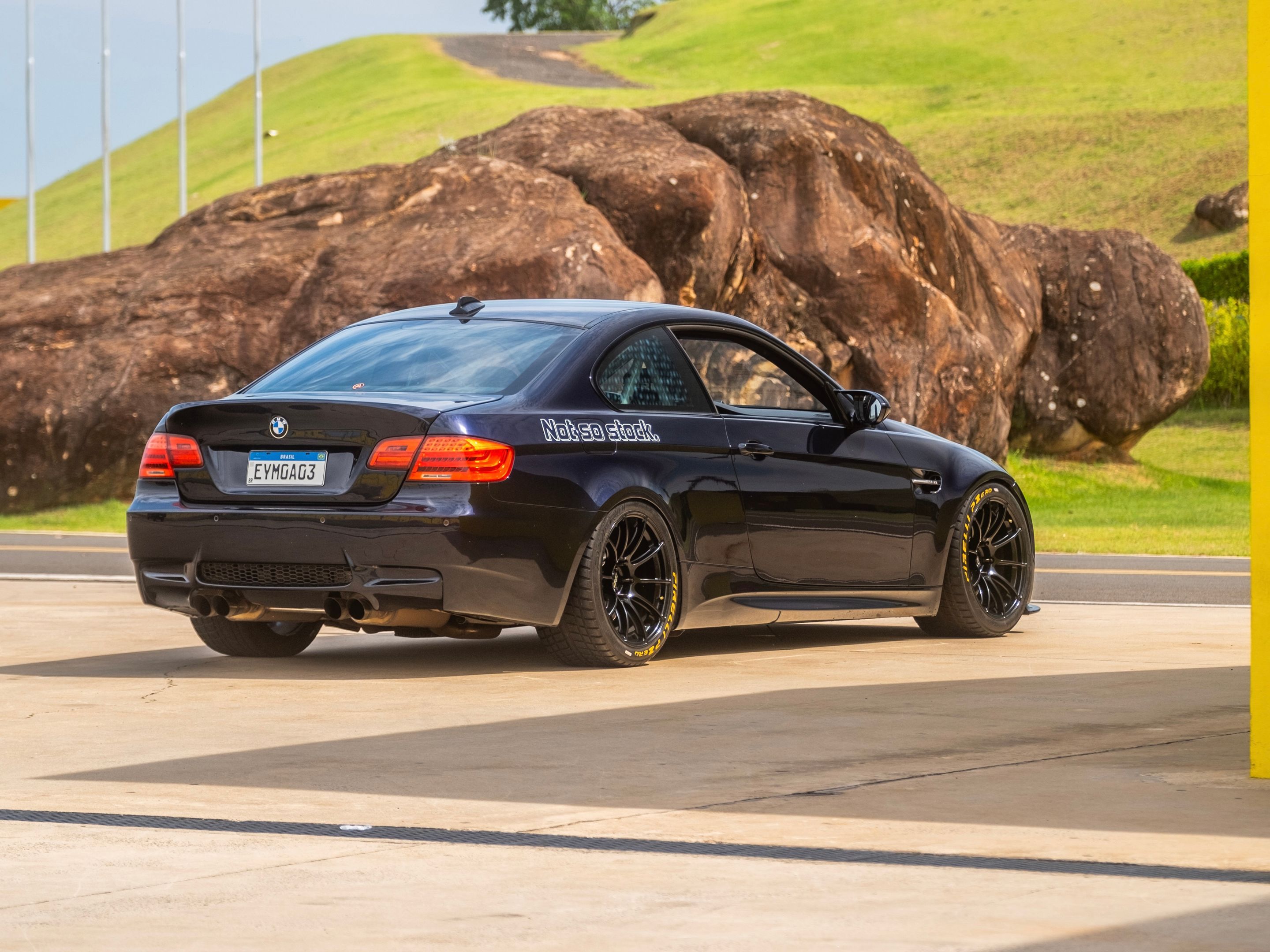 Black BMW E92 Coupe M3 with 18" SM-10RS Apex wheels in Satin Black