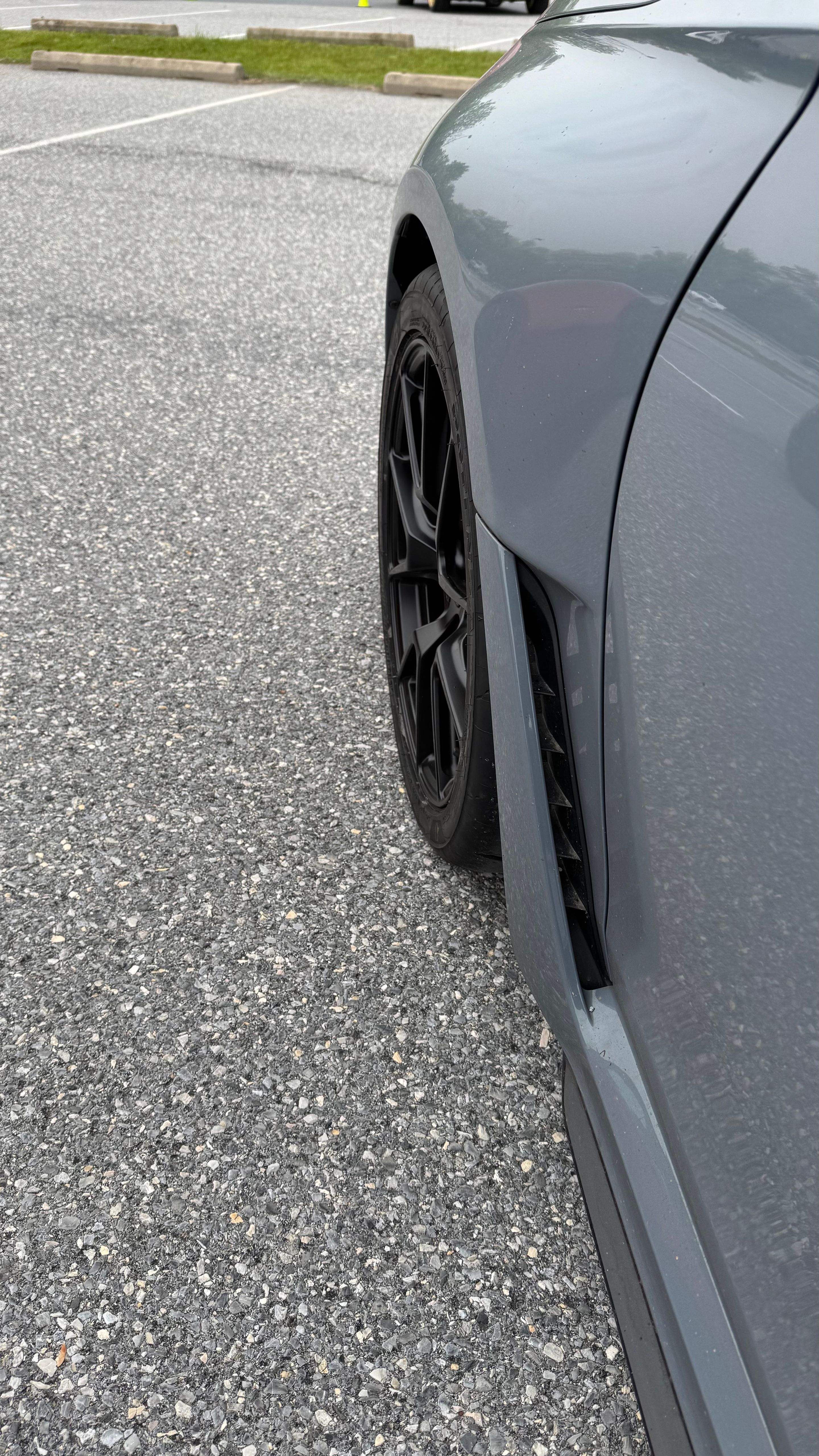 Grey Honda FL5 Civic Type-R with 18" VS-5 Apex wheels in Satin Black