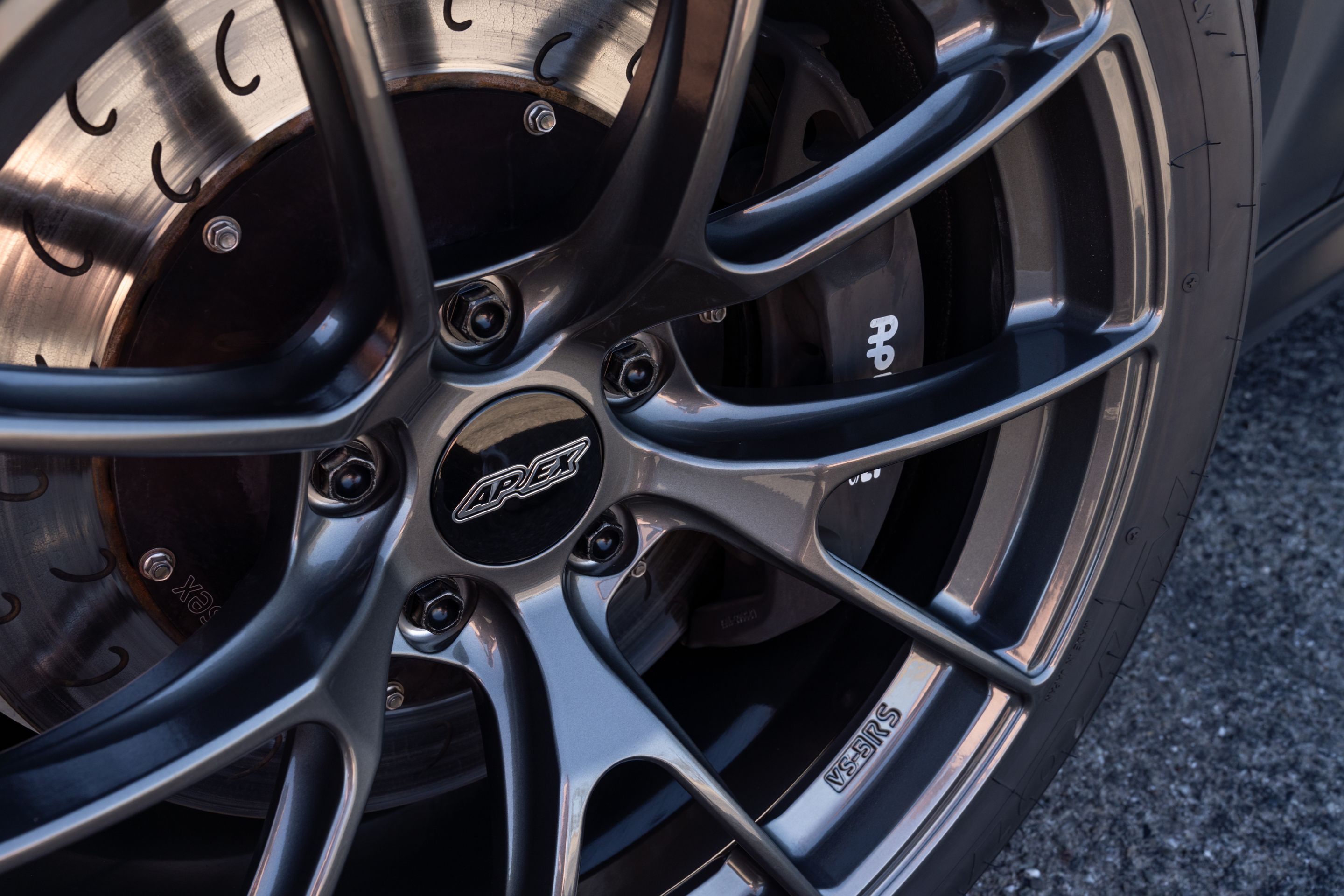 Black BMW F87 M2 with 18" VS-5RS Apex wheels in Anthracite