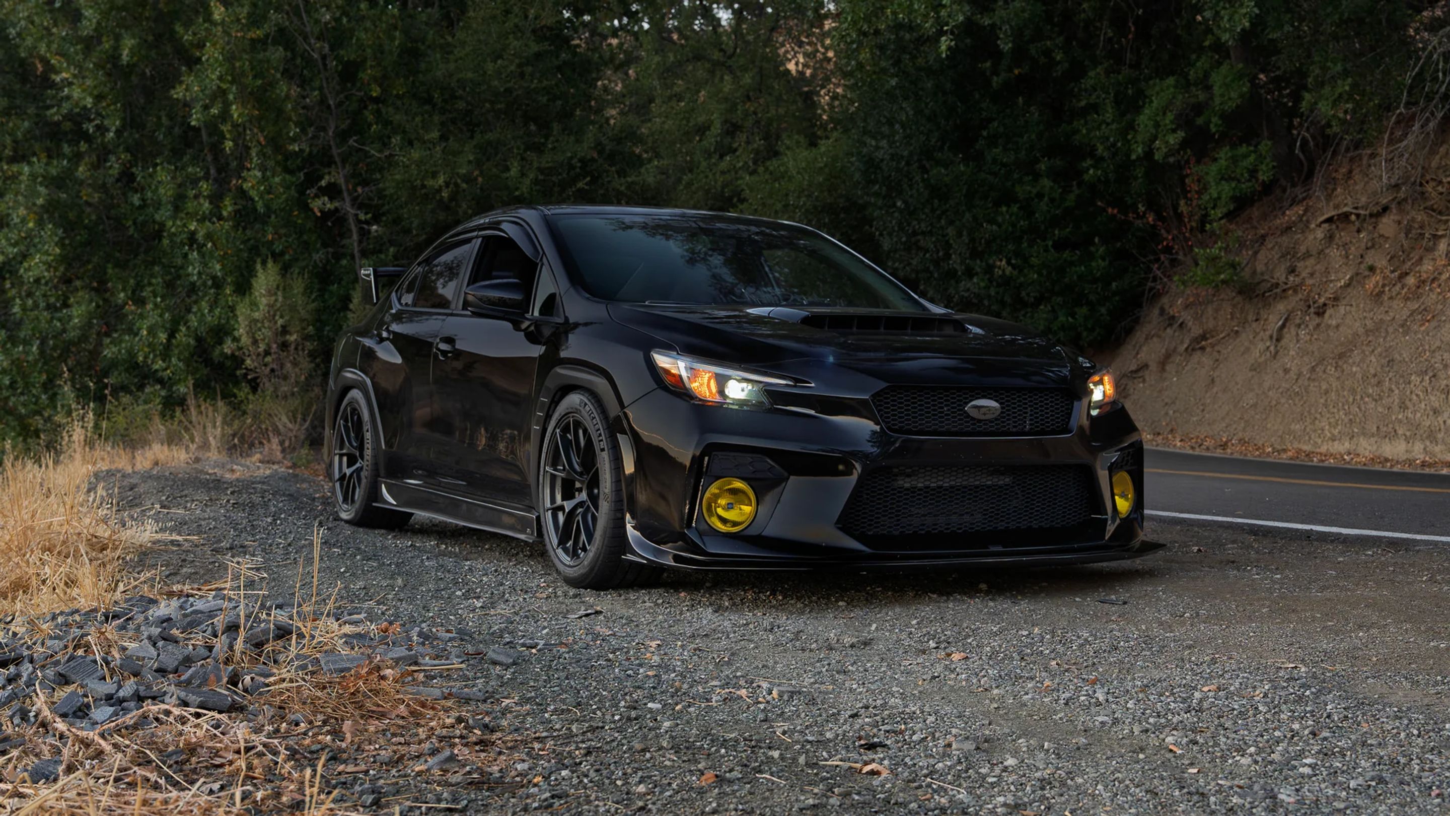 Black Subaru VB WRX with 18" VS-5RS Apex wheels in Anthracite