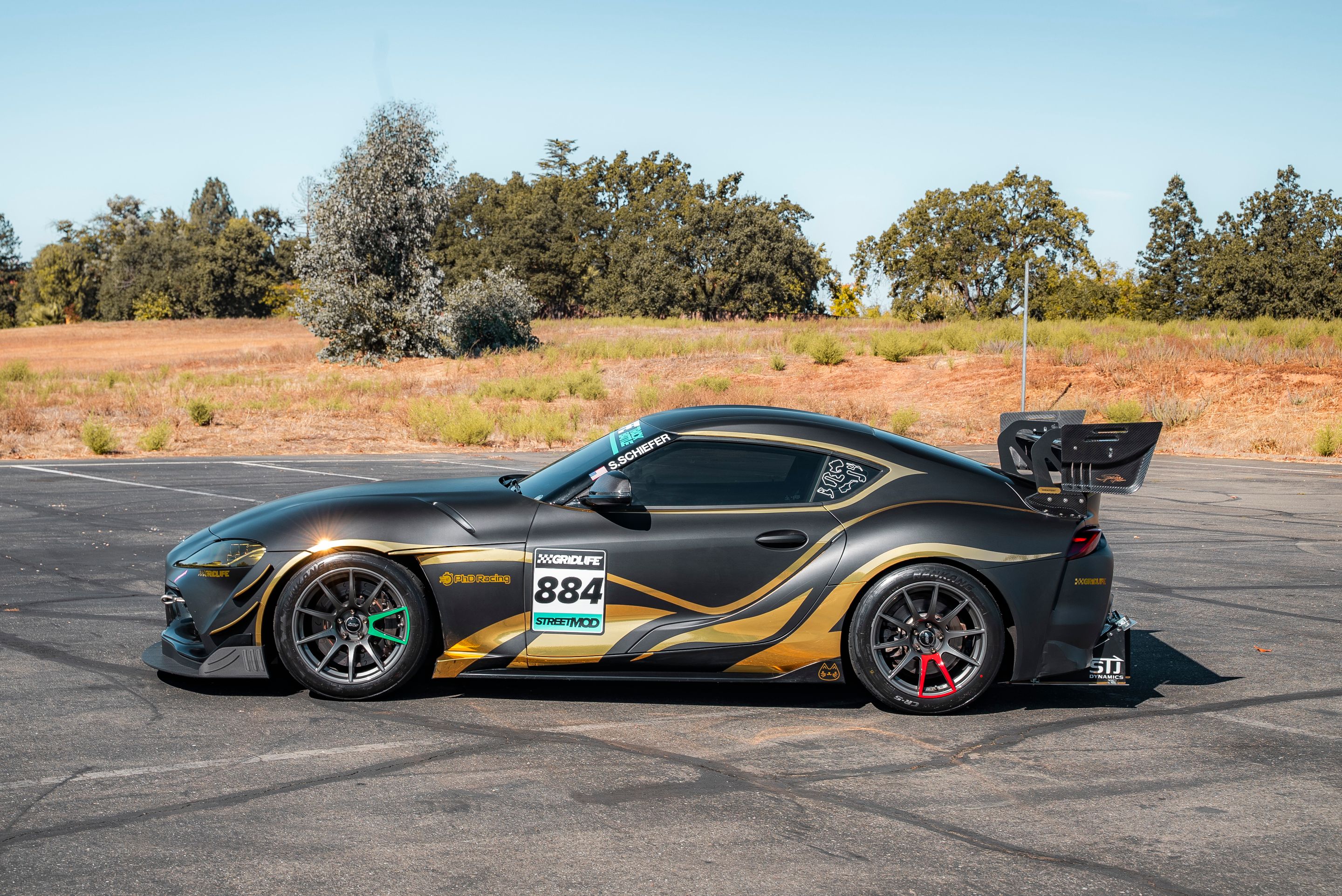 Grey Toyota GR Supra with 18" SM-10 Apex wheels in Anthracite