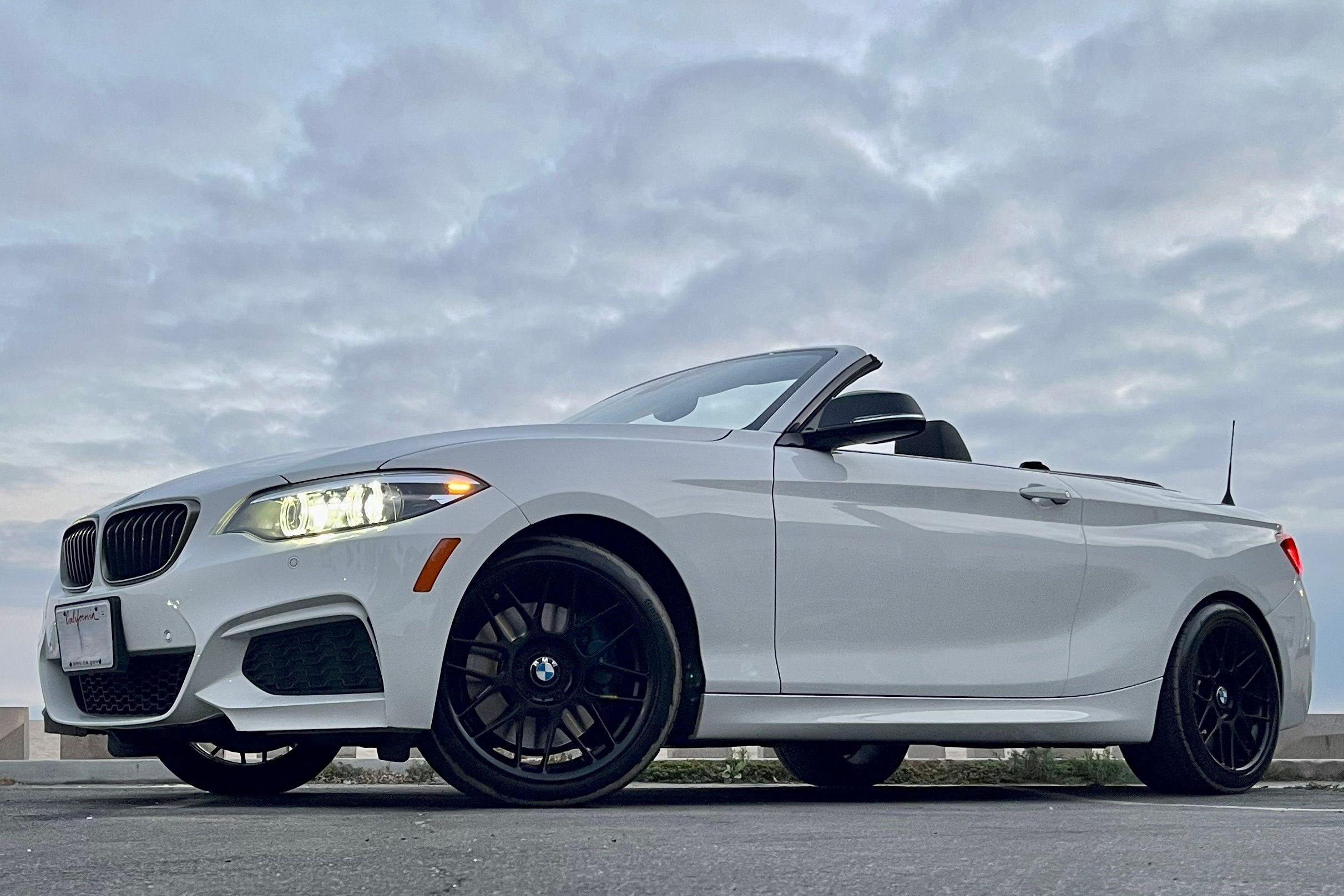 White BMW F23 Convertible 2 Series with 18" ARC-8 Apex wheels in Satin Black