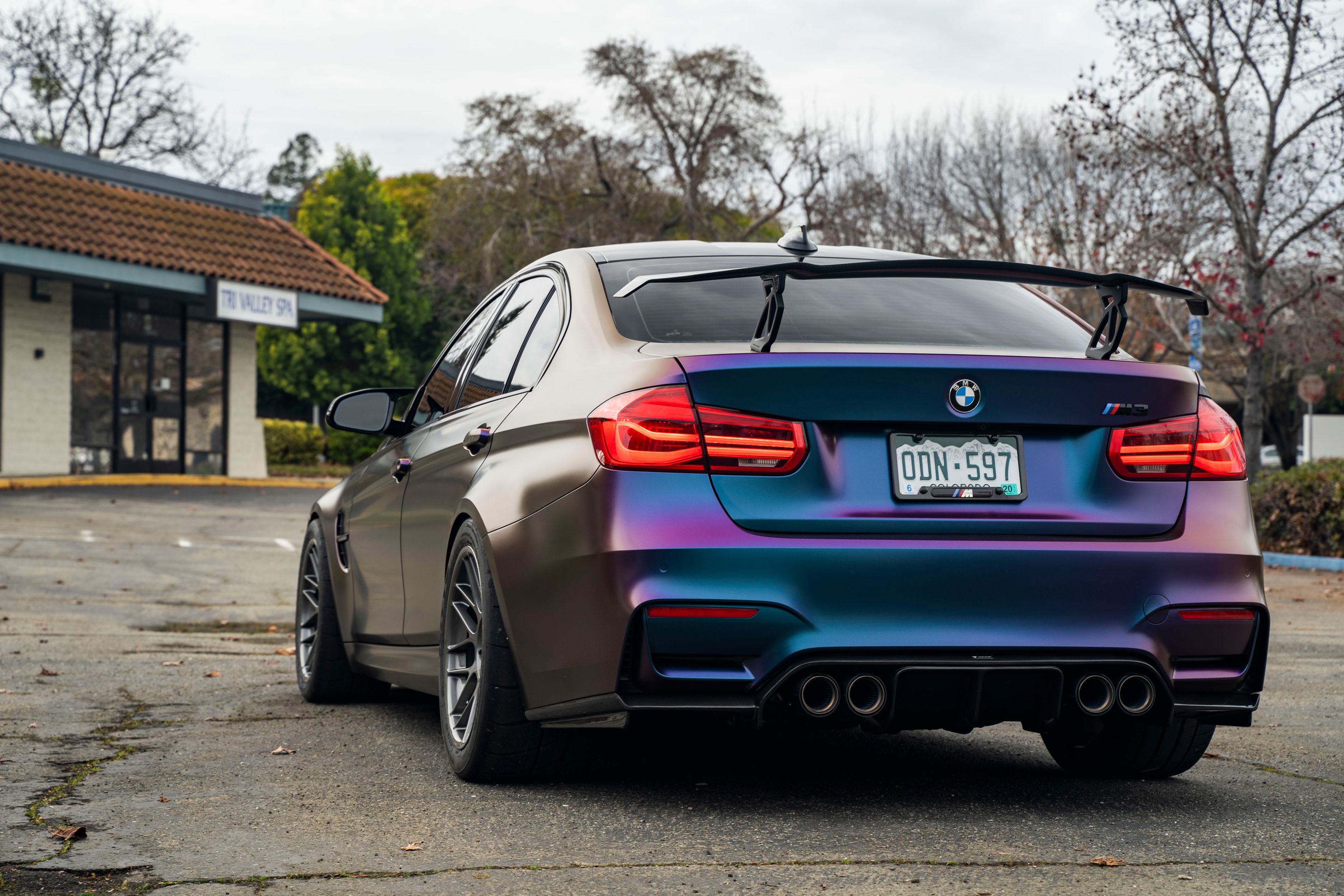 Purple BMW F80 M3 with 18" ARC-8 Apex wheels in Anthracite