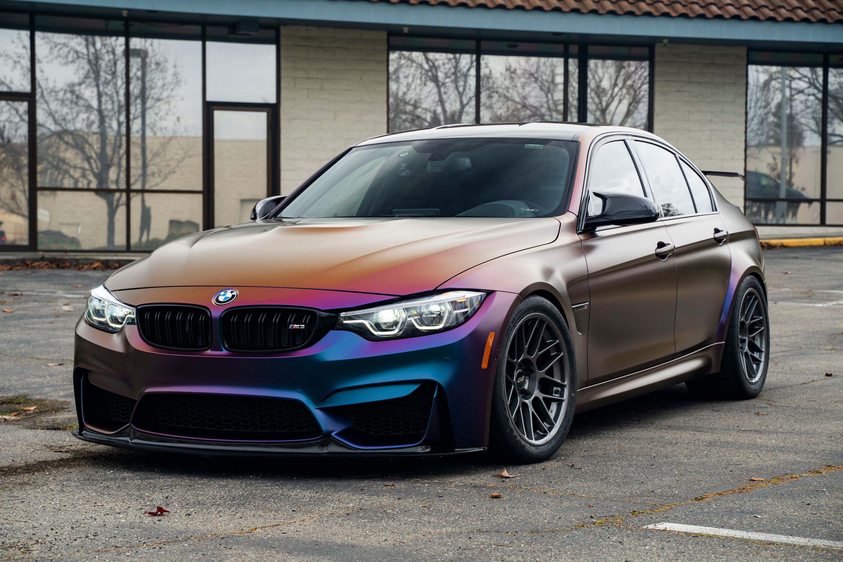 Purple BMW F80 M3 with 18" ARC-8 Apex wheels in Anthracite