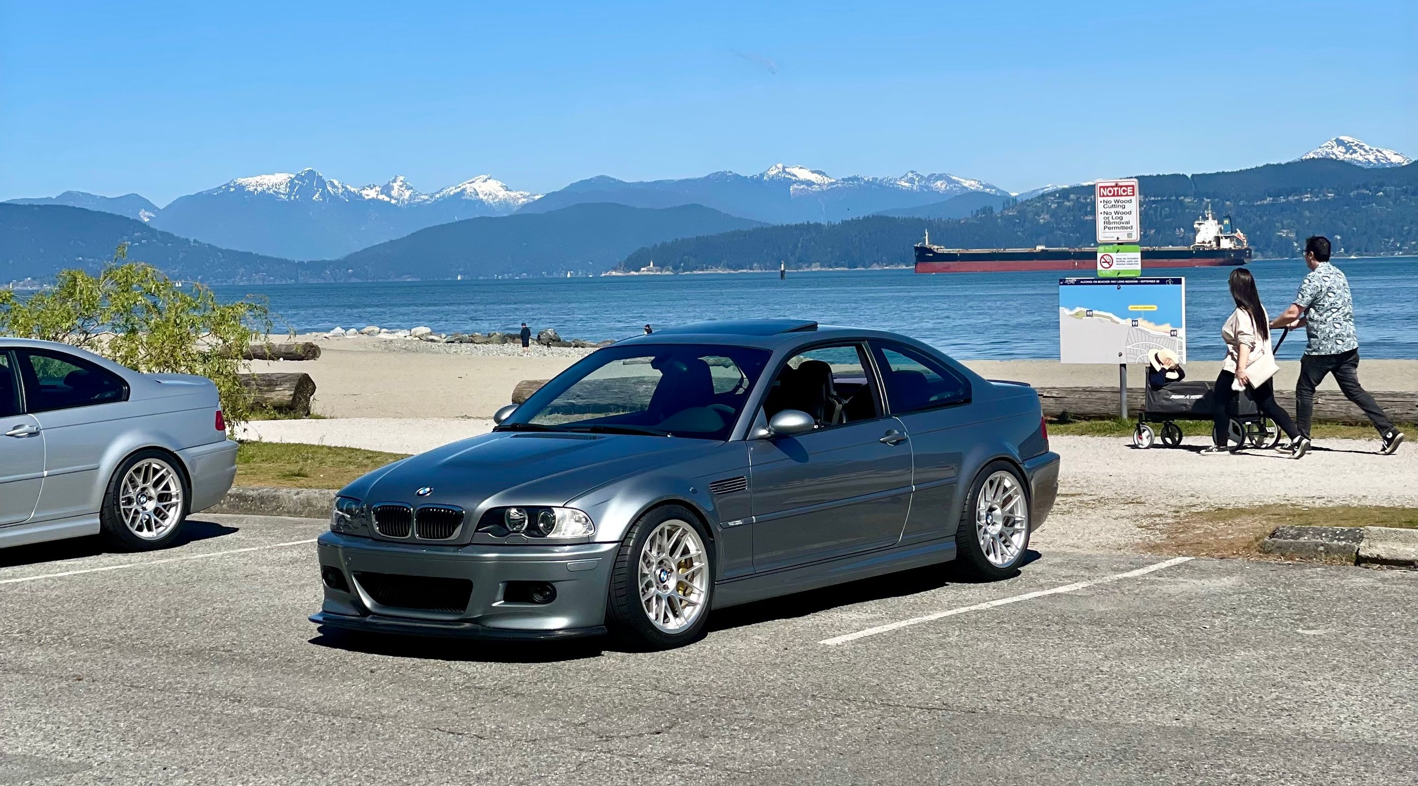 Silver BMW E46 M3 with 18" ARC-8 Apex wheels in Race Silver
