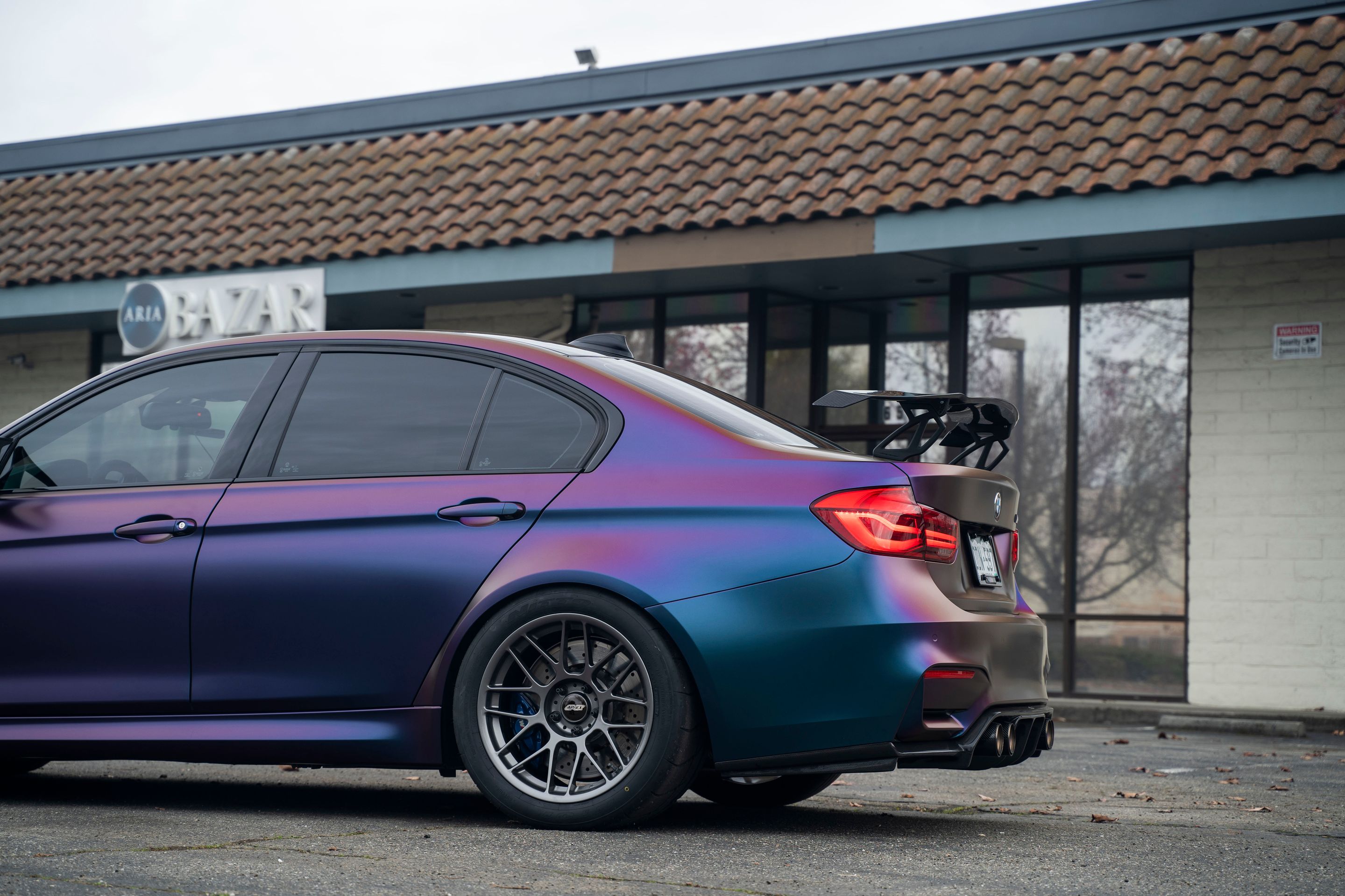Purple BMW F80 M3 with 18" ARC-8 Apex wheels in Anthracite