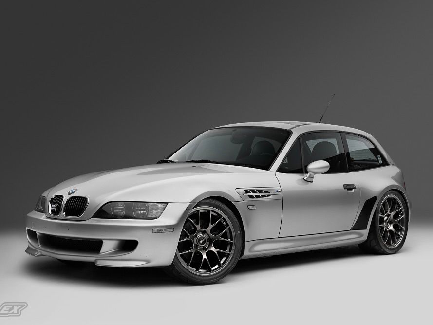 Silver BMW E36/8 Coupe Z3 M with 18" EC-7 Apex wheels in Anthracite