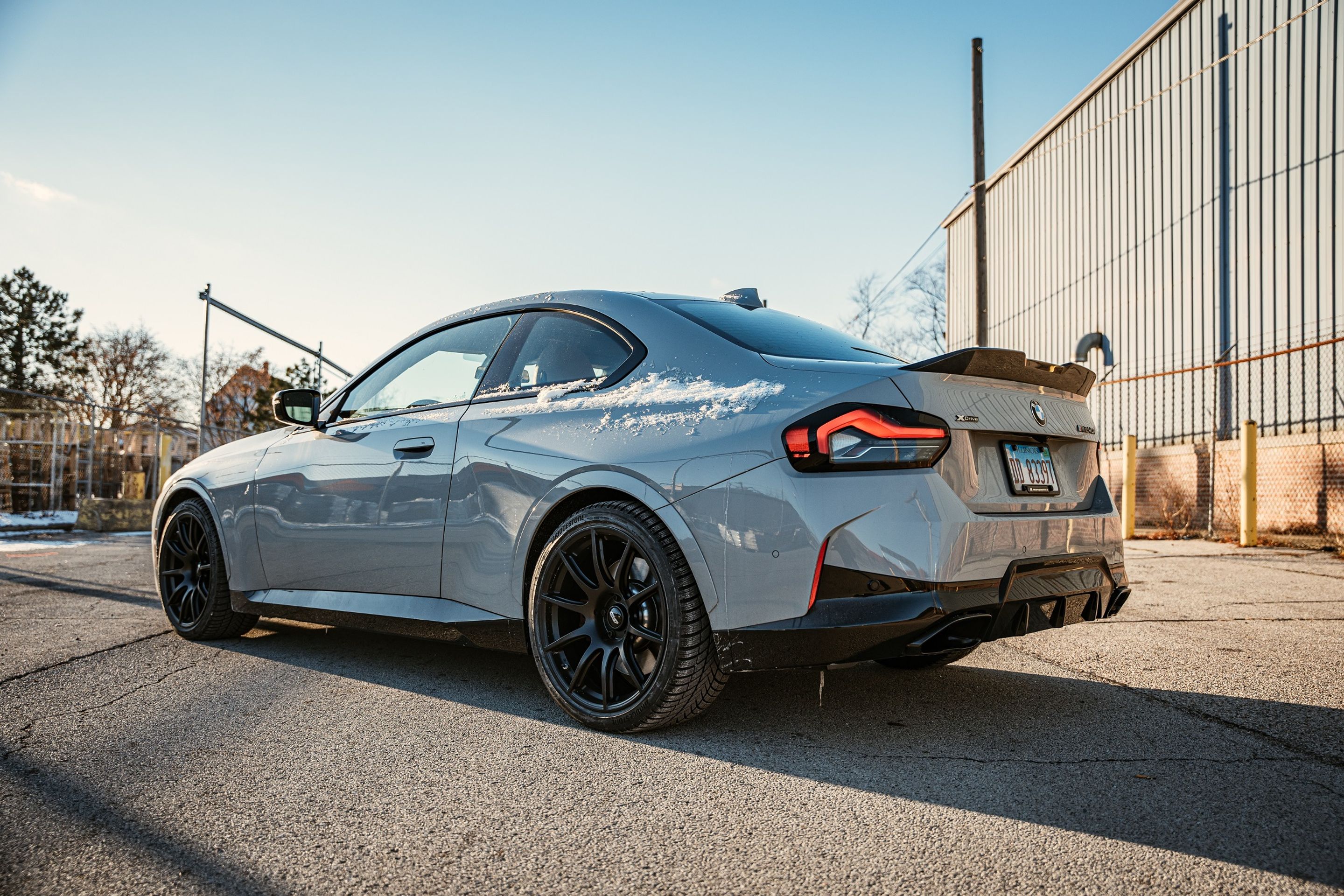 Grey BMW G42 2 Series with 19" SM-10 Apex wheels in Satin Black