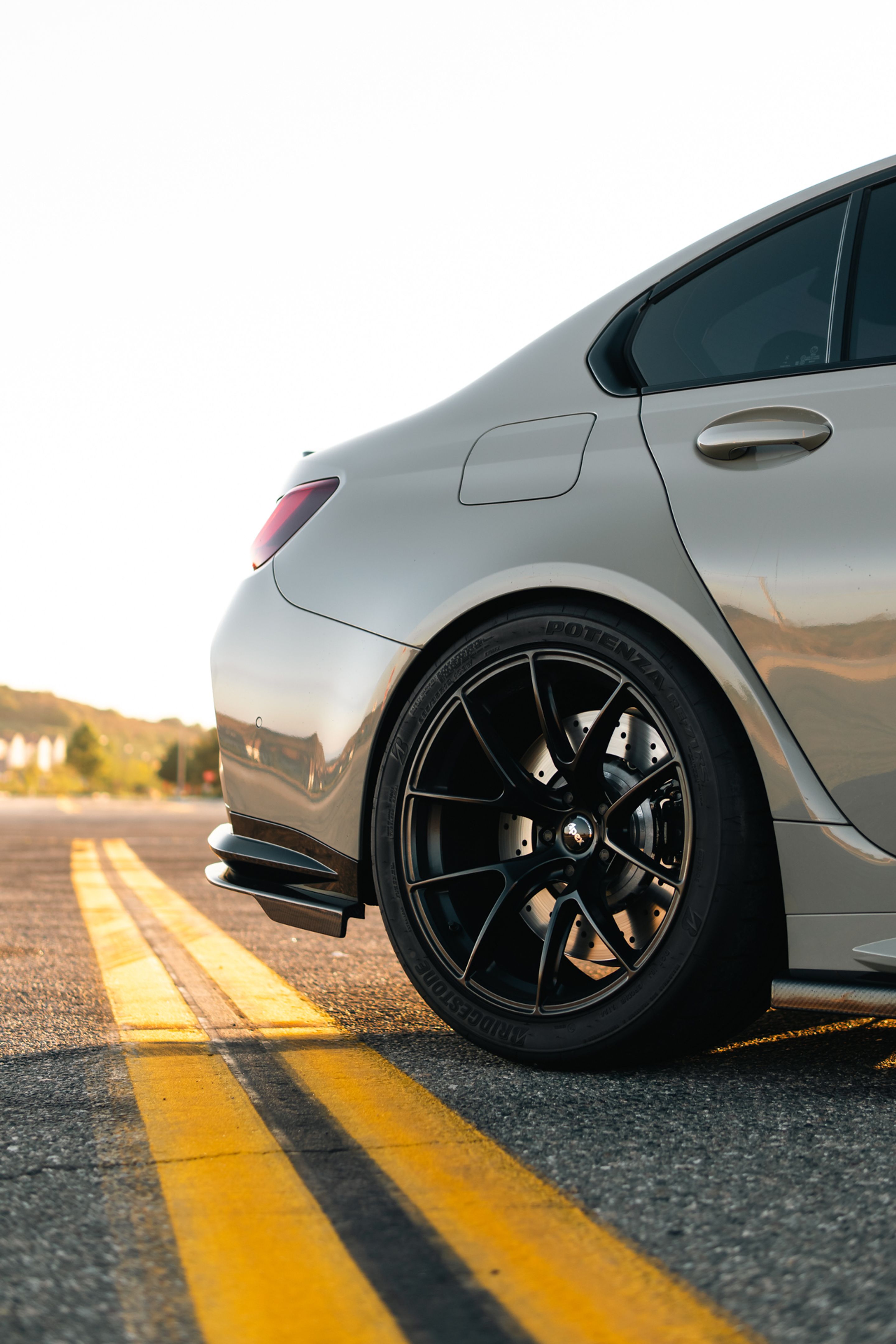 Grey BMW G80 M3 with 19" VS-5RS Apex wheels in Satin Black