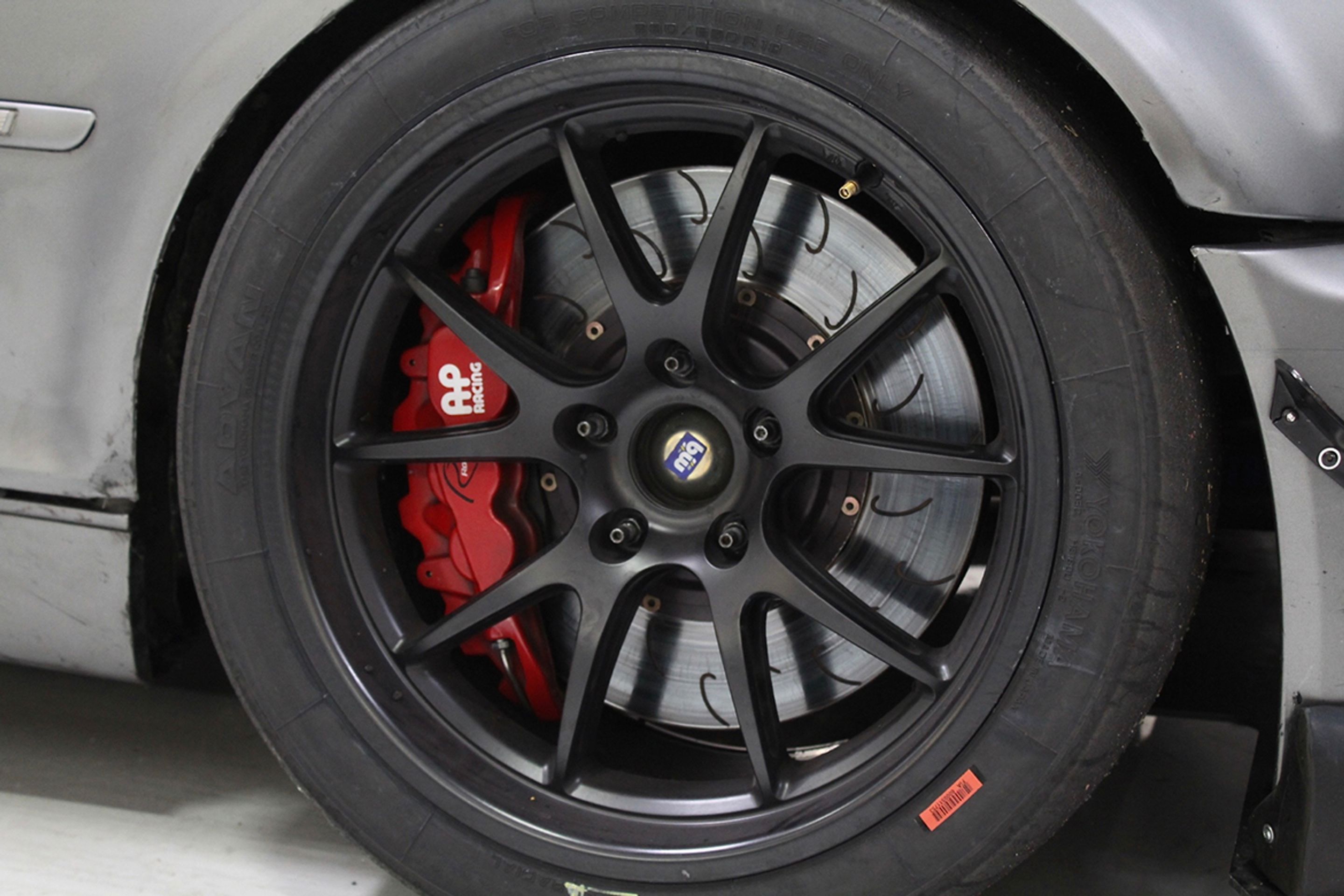 Grey BMW E46 M3 with 18" FL-5 Apex wheels in Satin Black